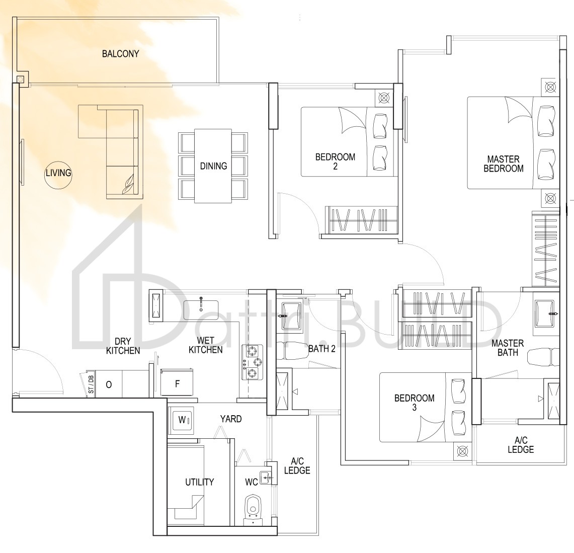 THE RAINFOREST B3c floorplan (watermarked)