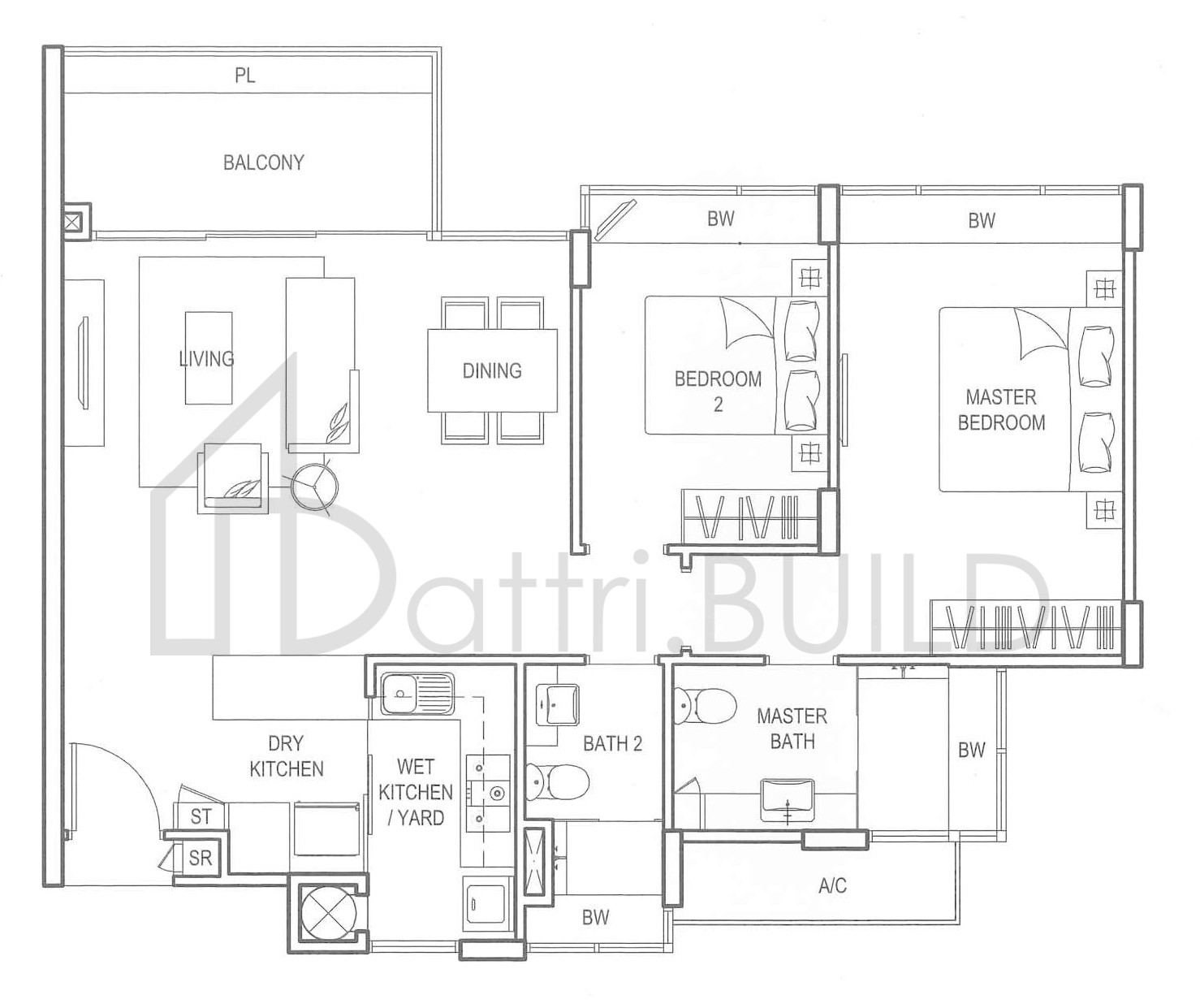 CLEMENTIWOODS CONDOMINIUM B1 floorplan (watermarked)