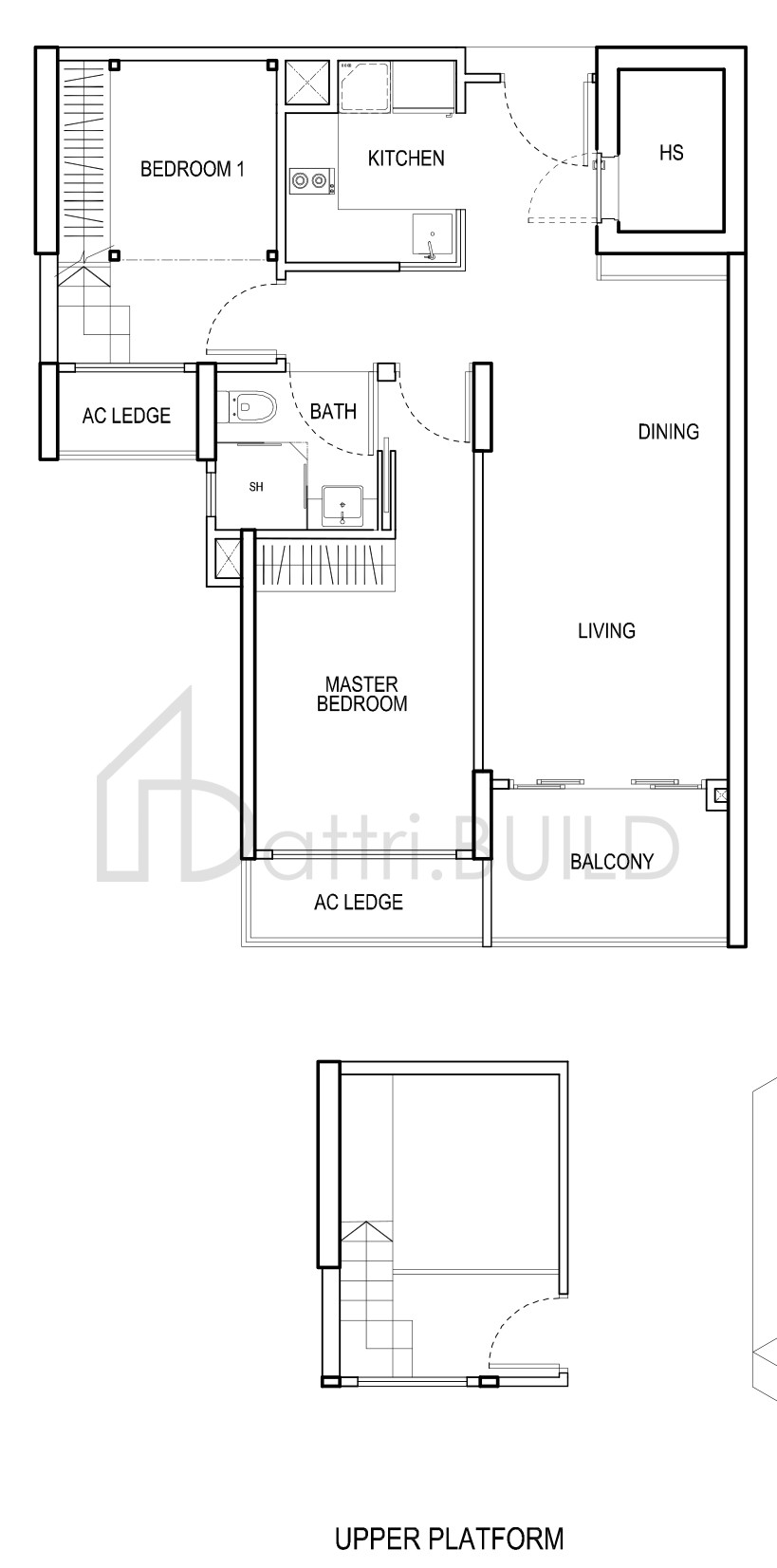 WATERFRONT @ FABER A1 floorplan (watermarked)