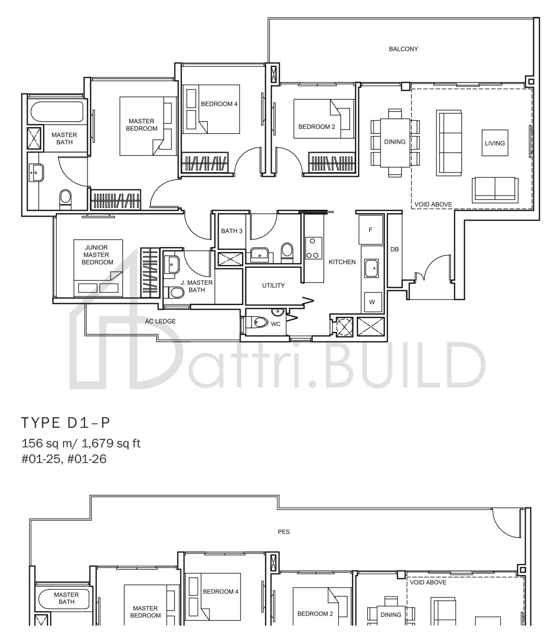 THE GLADES D1-P floorplan (watermarked)