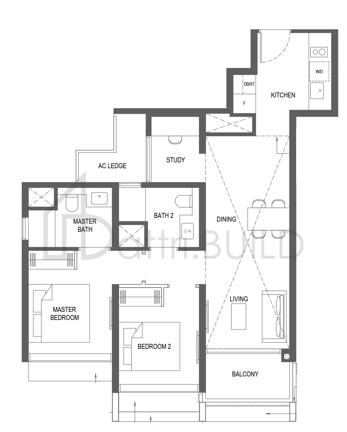 THE M BS1-R floorplan (watermarked)