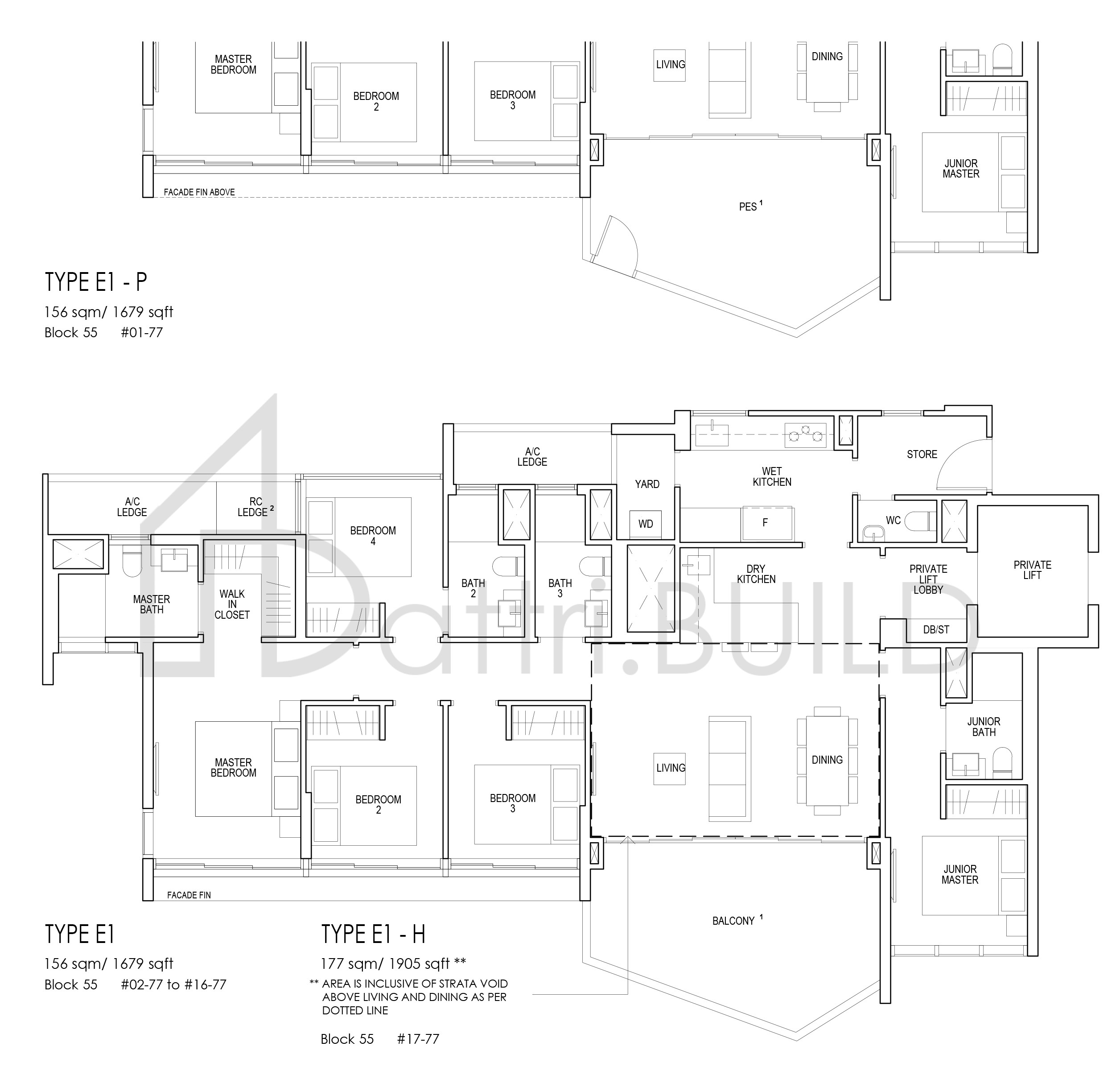 RIVERFRONT RESIDENCES E1-P floorplan (watermarked)
