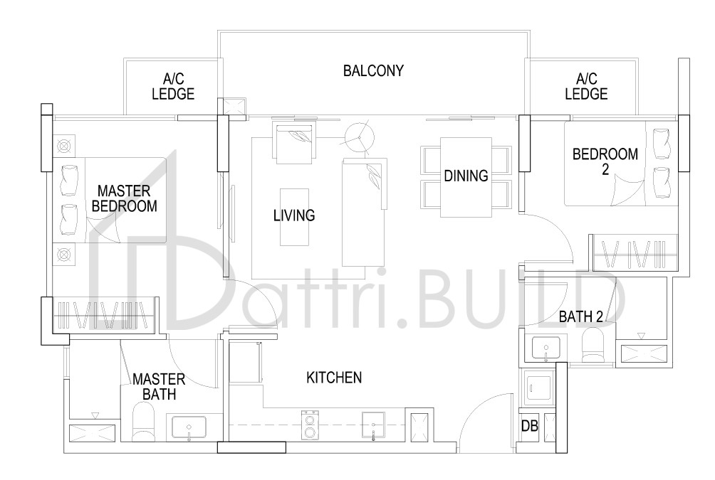 FLO RESIDENCE A1 floorplan (watermarked)