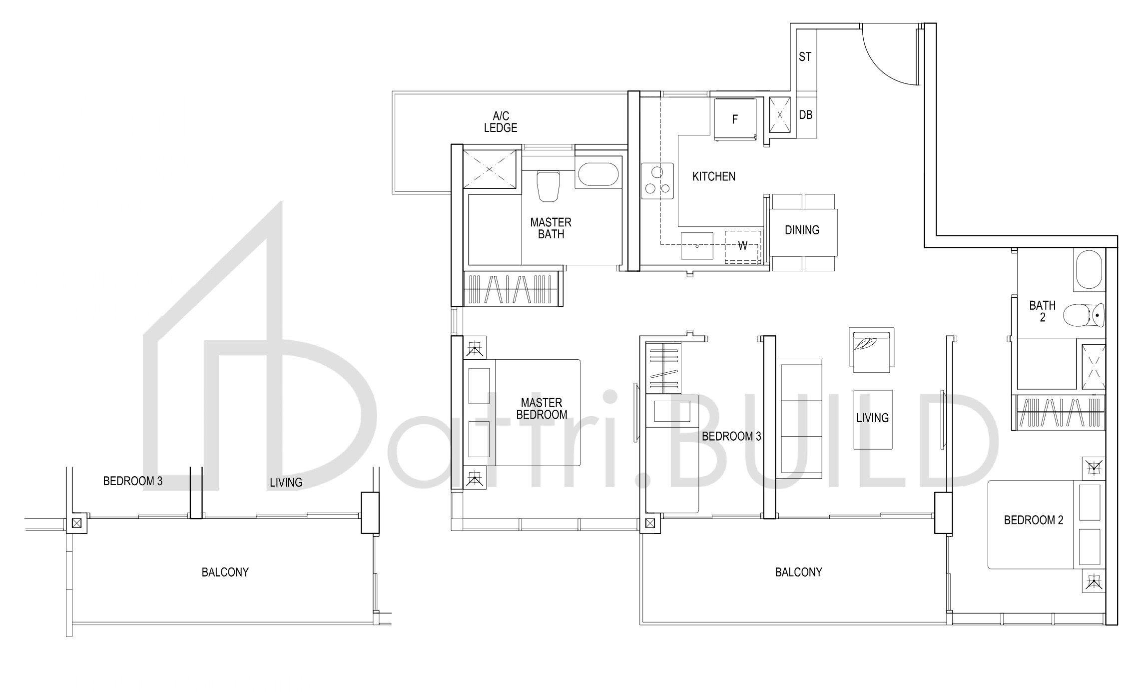 THE POIZ RESIDENCES H C1a floorplan (watermarked)