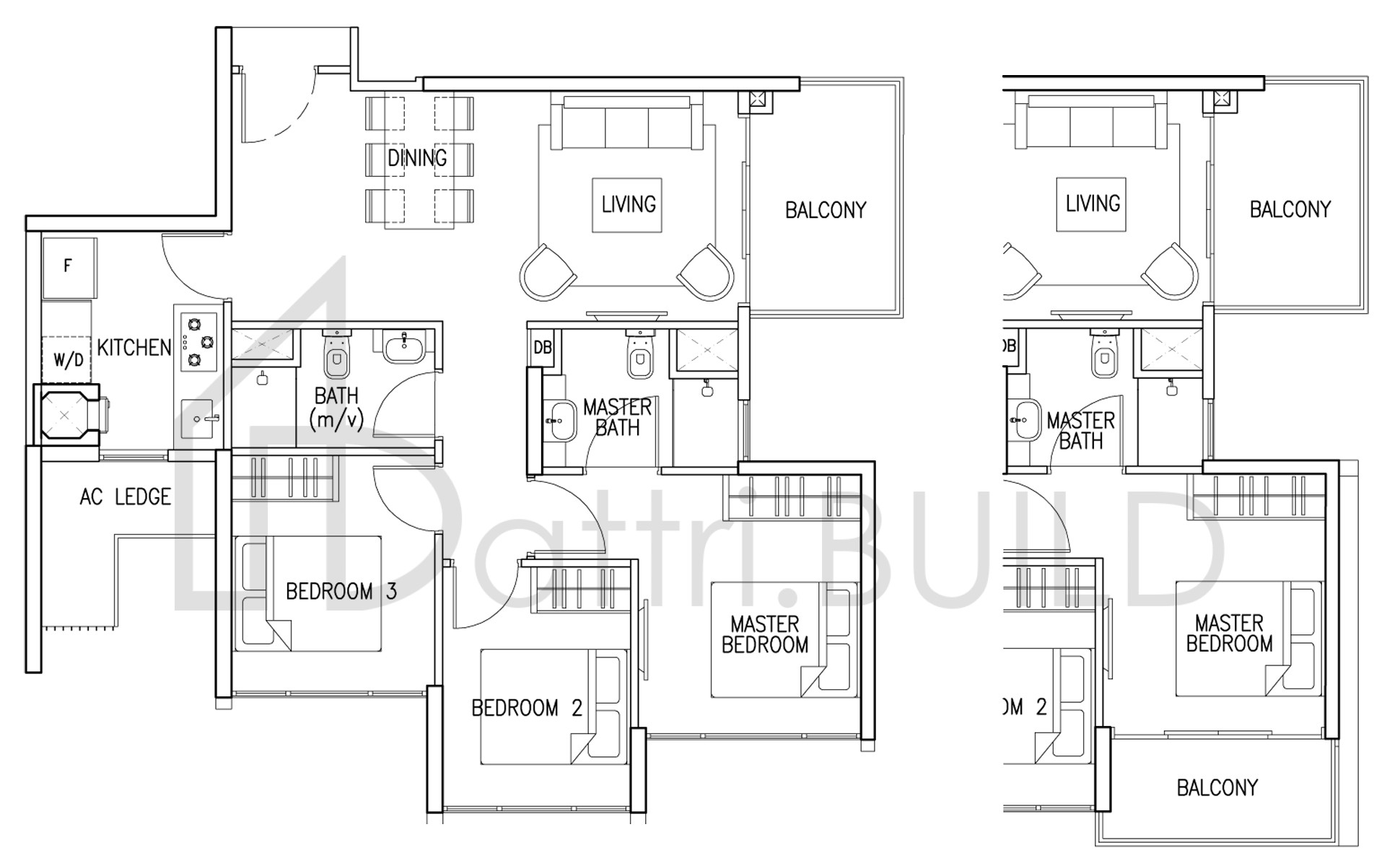 THE SKYWOODS 3 C3 A floorplan (watermarked)