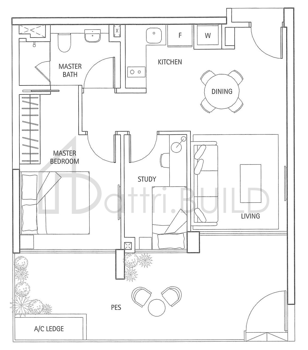 WATERBANK AT DAKOTA A1aG floorplan (watermarked)