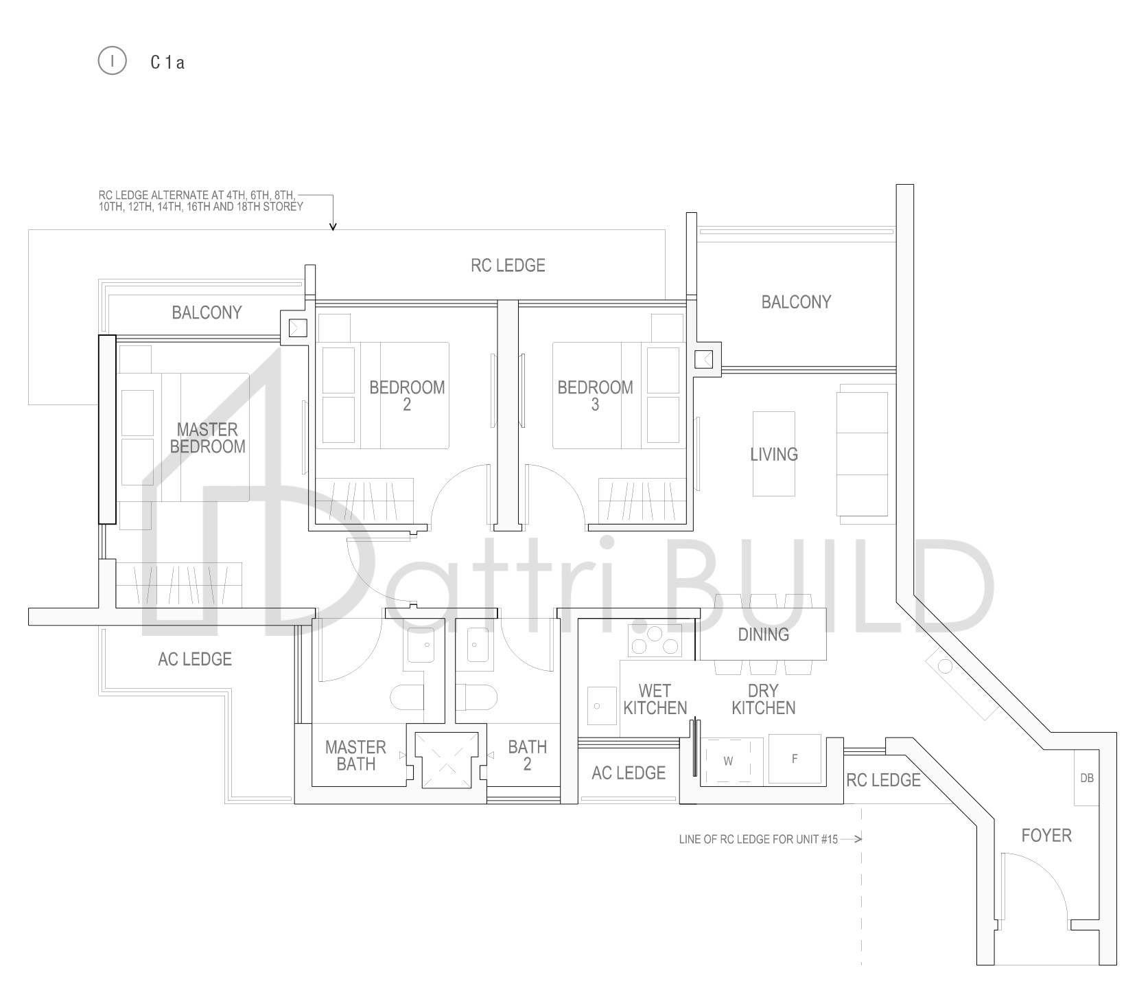 RIVERBANK @ FERNVALE C1a, C1a1 floorplan (watermarked)