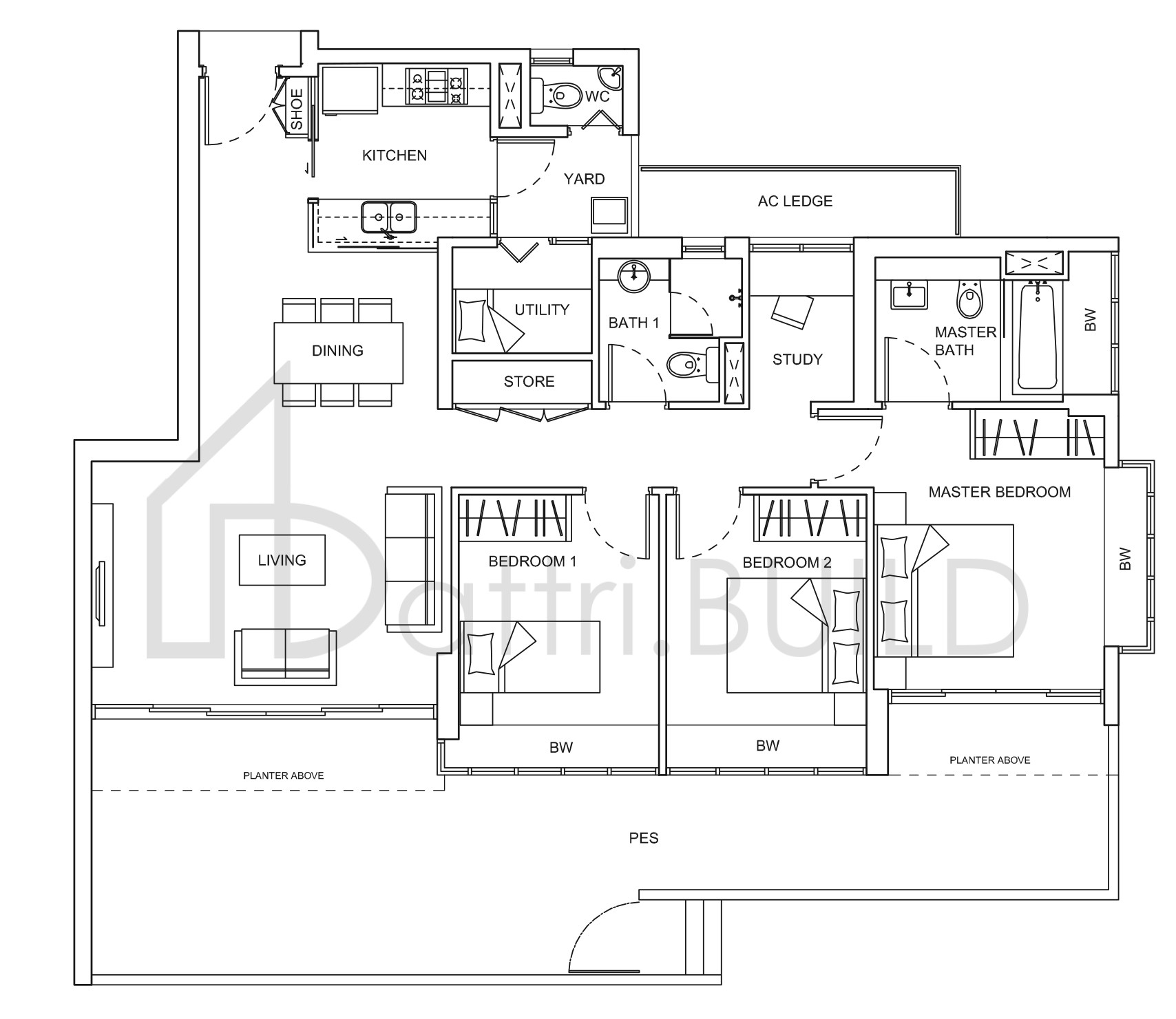 LIVIA D2bp floorplan (watermarked)
