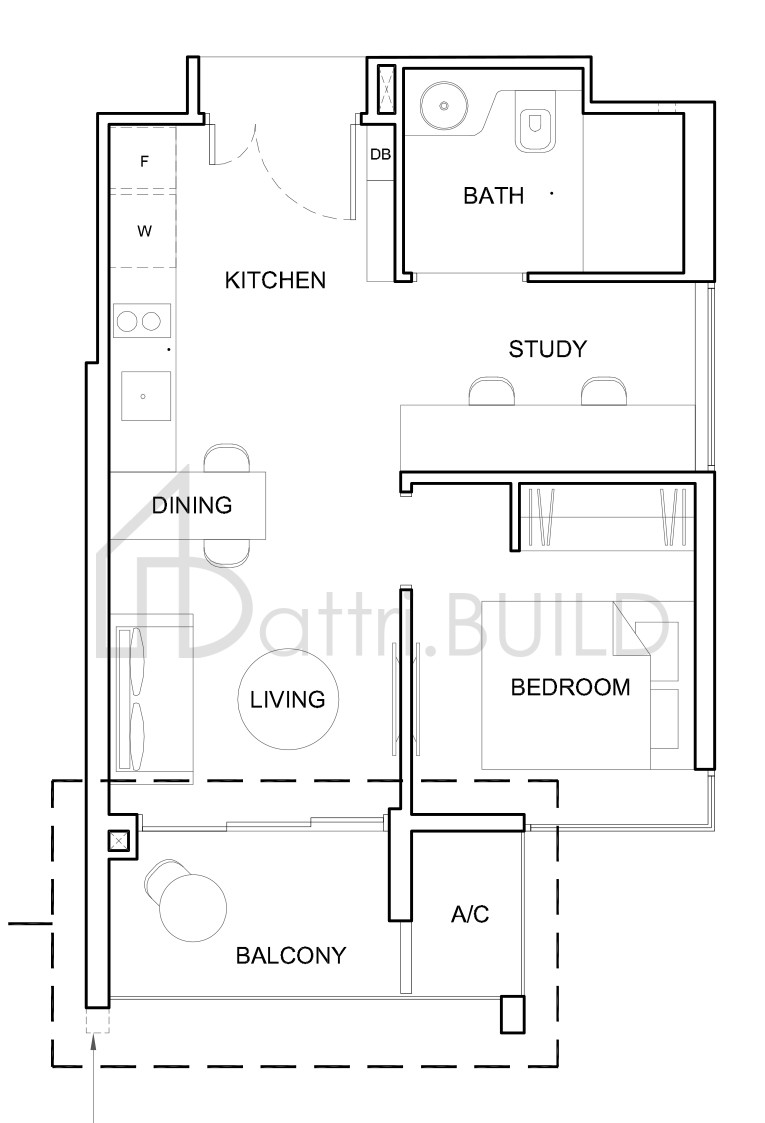 HIGH PARK RESIDENCES 1S1 floorplan (watermarked)