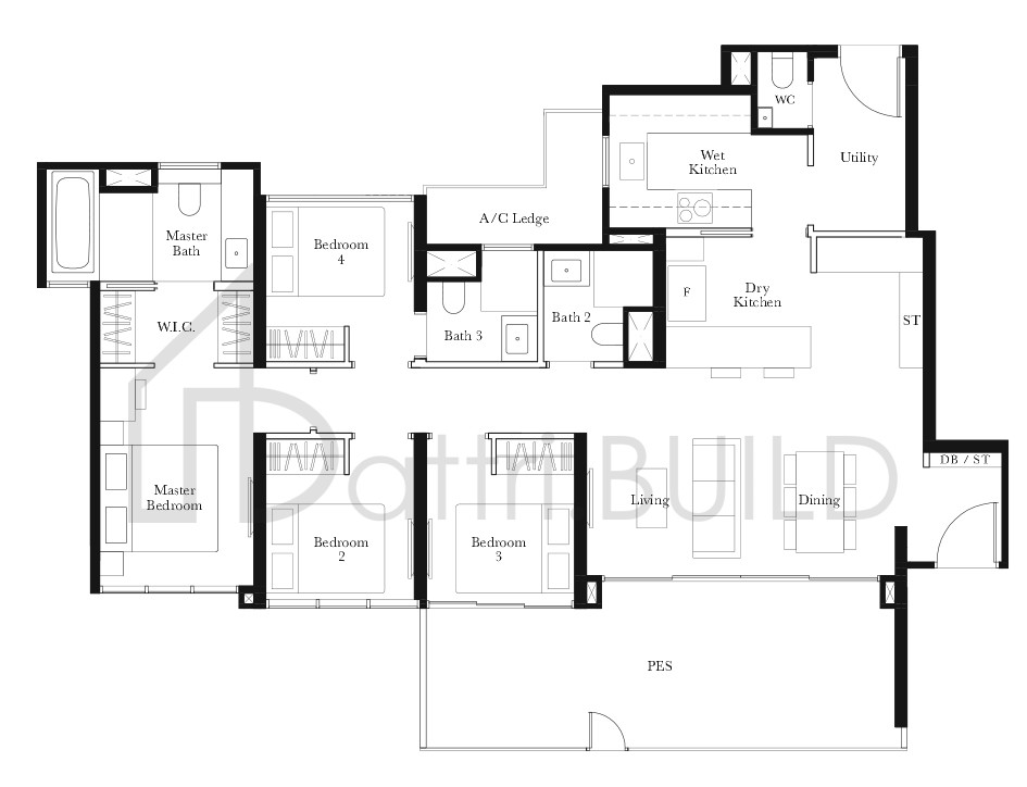THE GARDEN RESIDENCES D3-P floorplan (watermarked)
