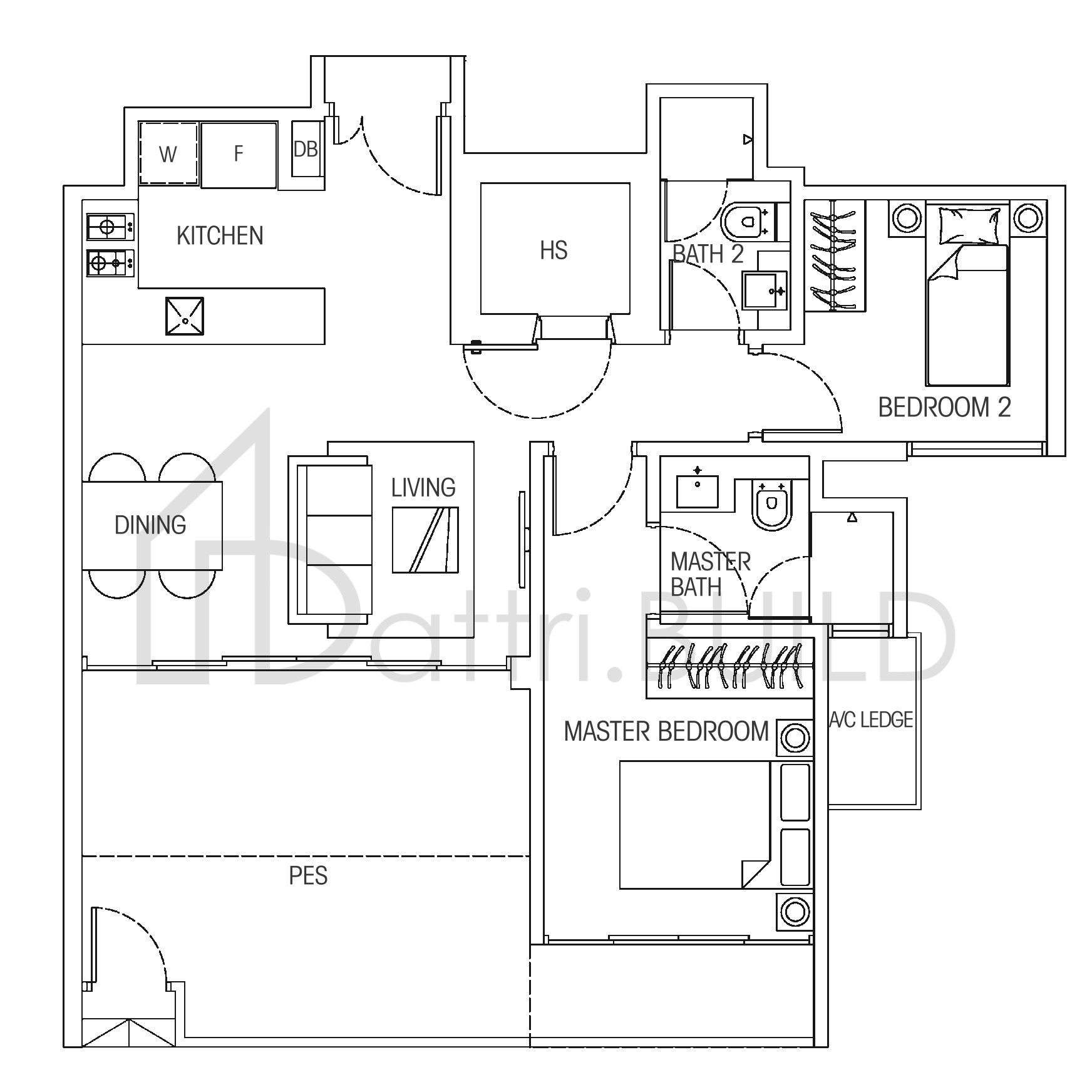 HEDGES PARK CONDOMINIUM 2a1 floorplan (watermarked)