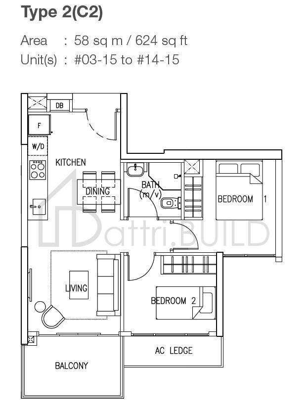 THE SKYWOODS 2C2 floorplan (watermarked)