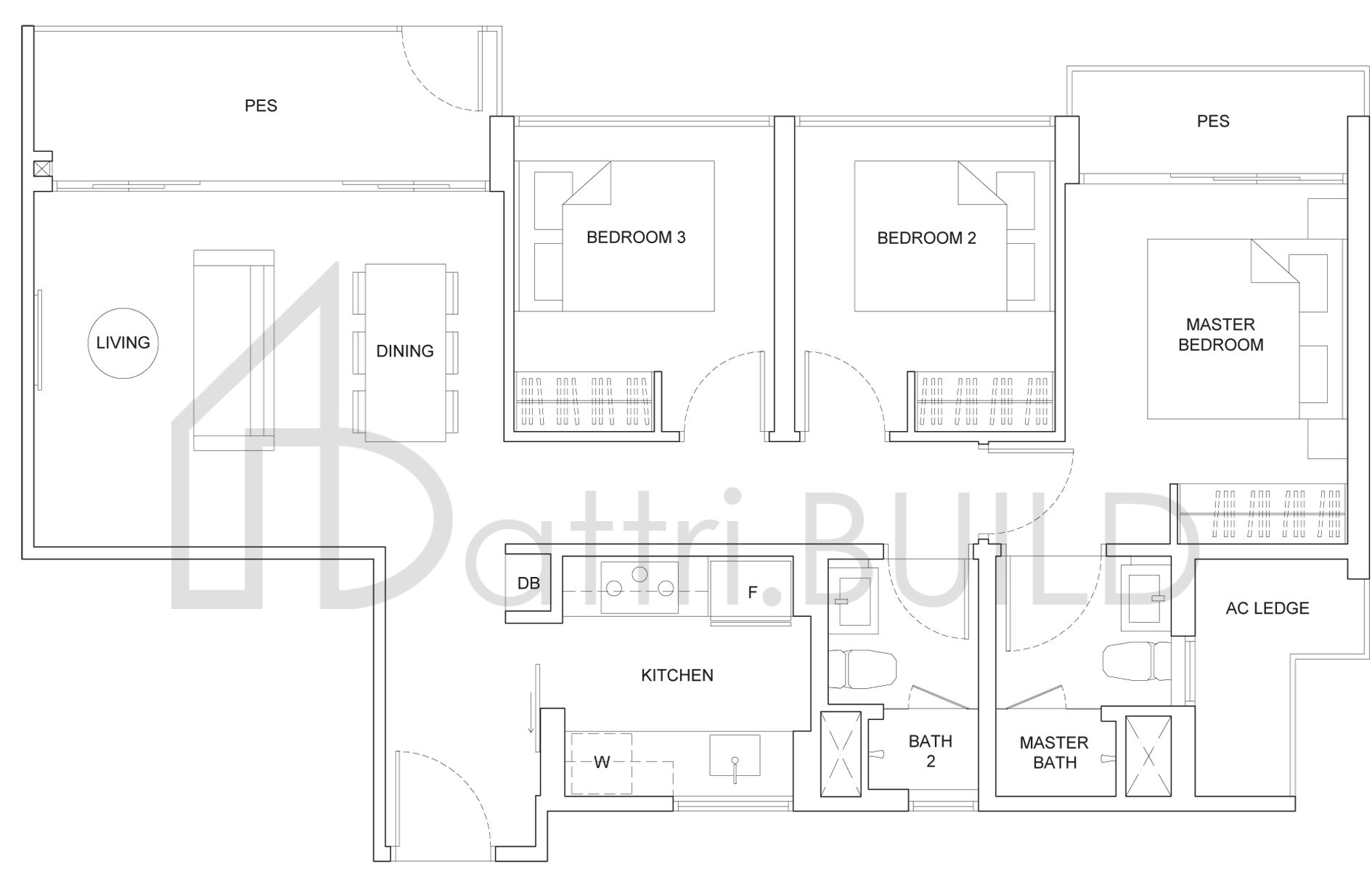 THE CRITERION B5-1P floorplan (watermarked)