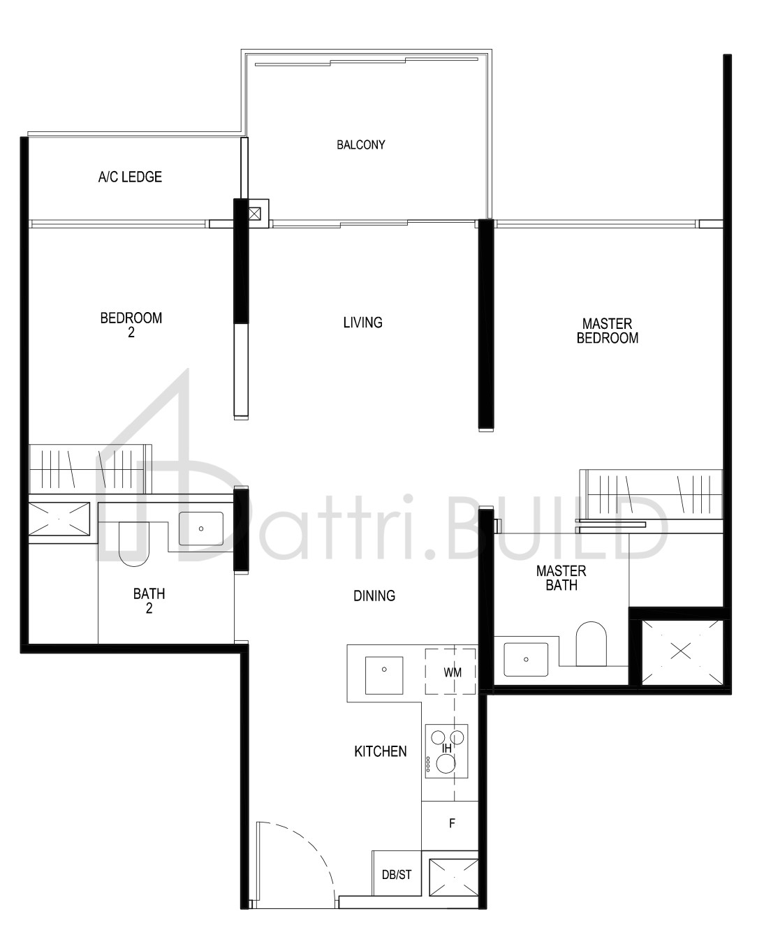 DAINTREE RESIDENCE B2a floorplan (watermarked)