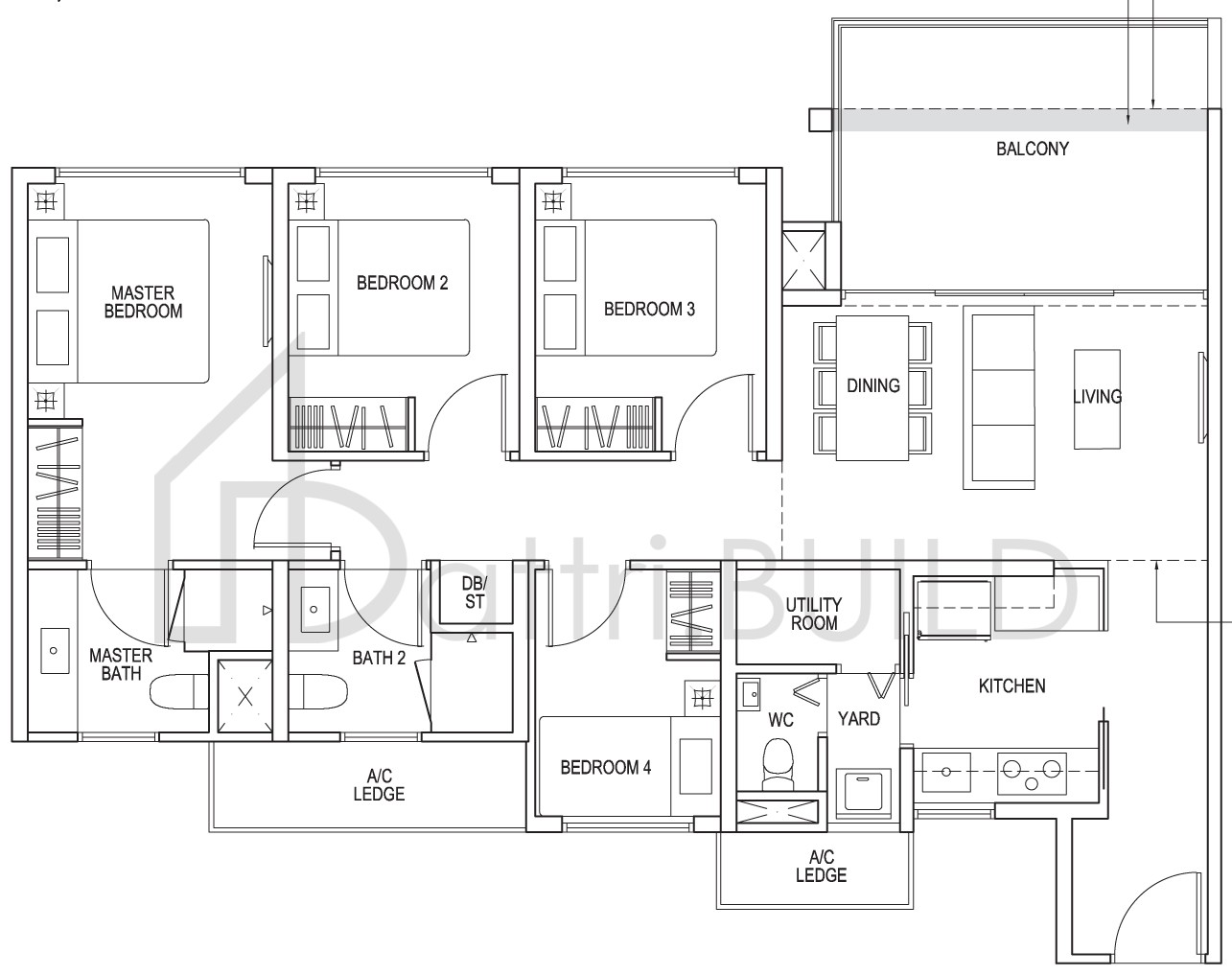 THE BROWNSTONE C2a floorplan (watermarked)