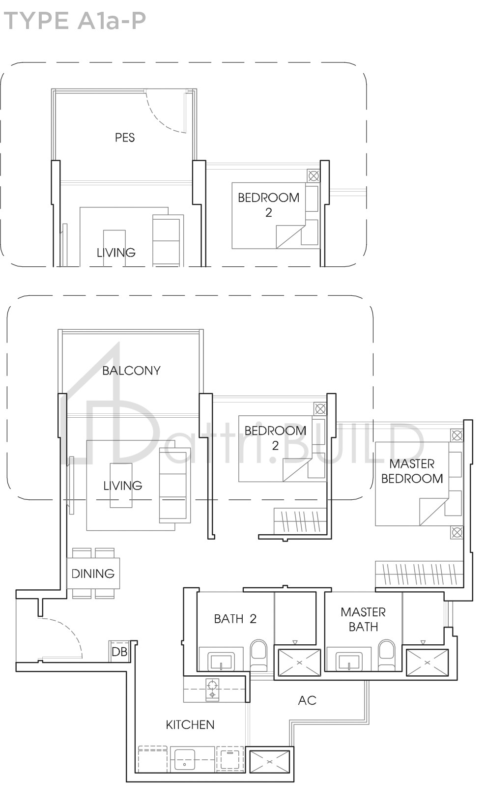 THE VALES A1a-P floorplan (watermarked)