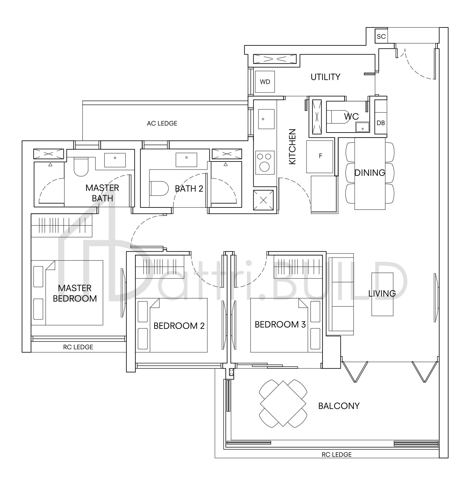 ONE HOLLAND VILLAGE RESIDENCES C2 floorplan (watermarked)