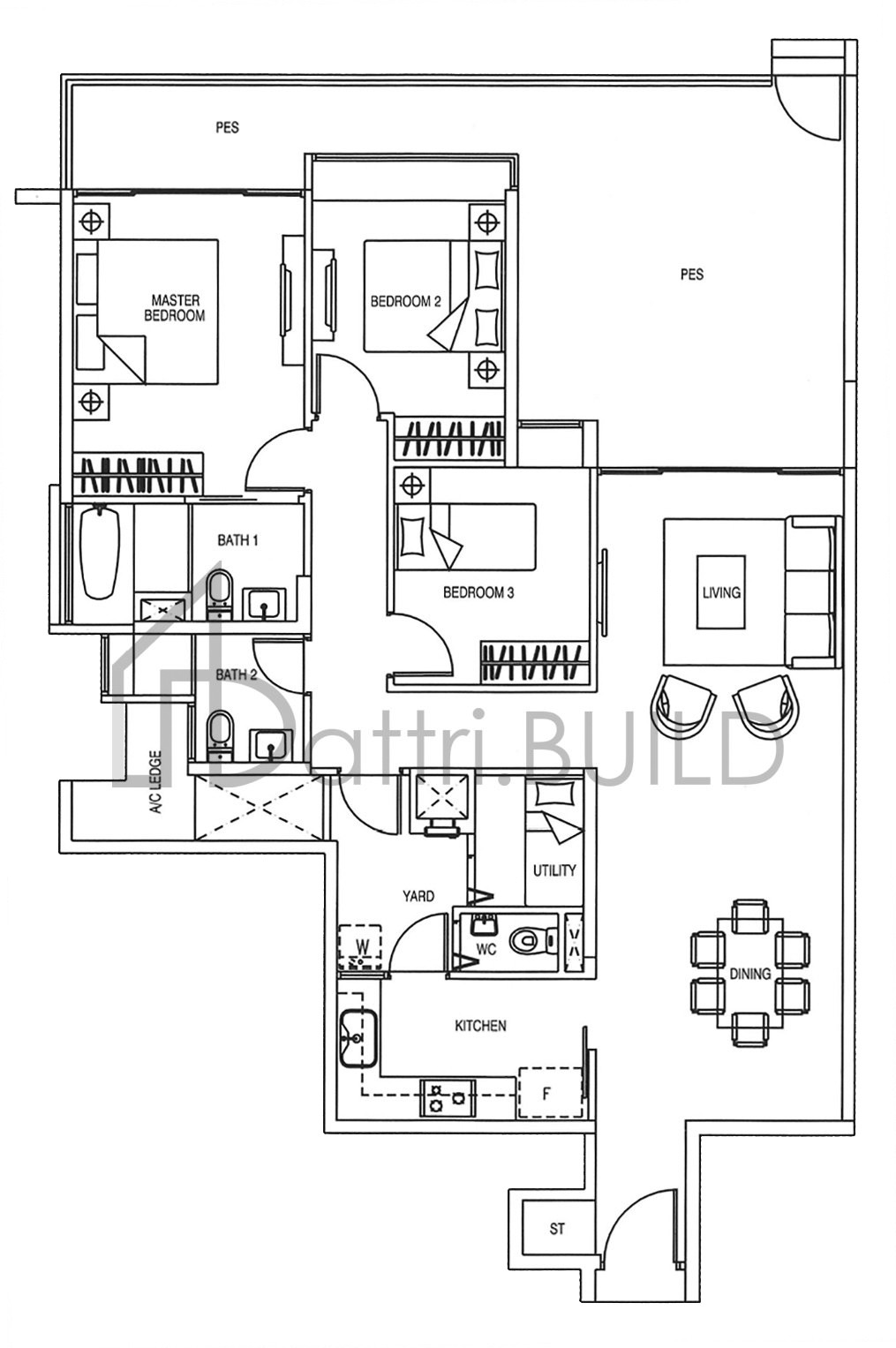 YEWTEE RESIDENCES C6-P floorplan (watermarked)