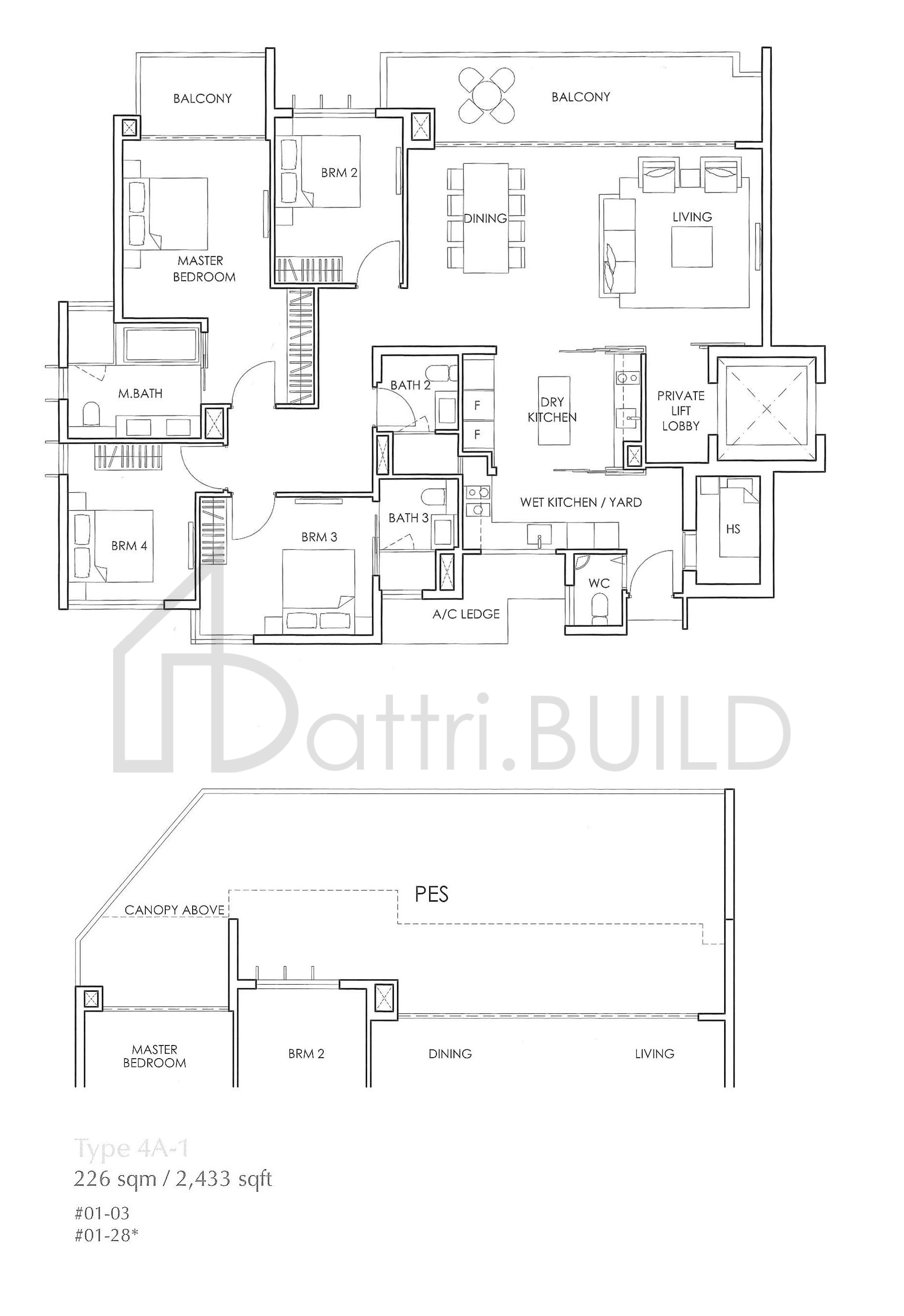 THE GLYNDEBOURNE 4A-1 floorplan (watermarked)