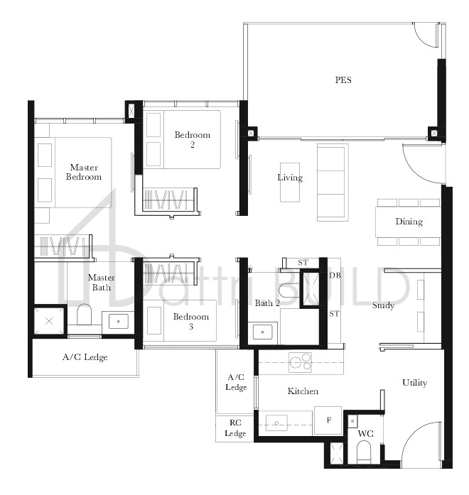 THE GARDEN RESIDENCES C5S-P floorplan (watermarked)