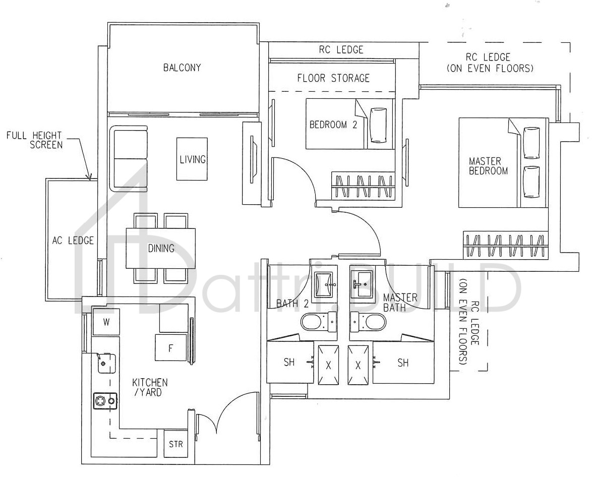 H2O RESIDENCES B2 floorplan (watermarked)