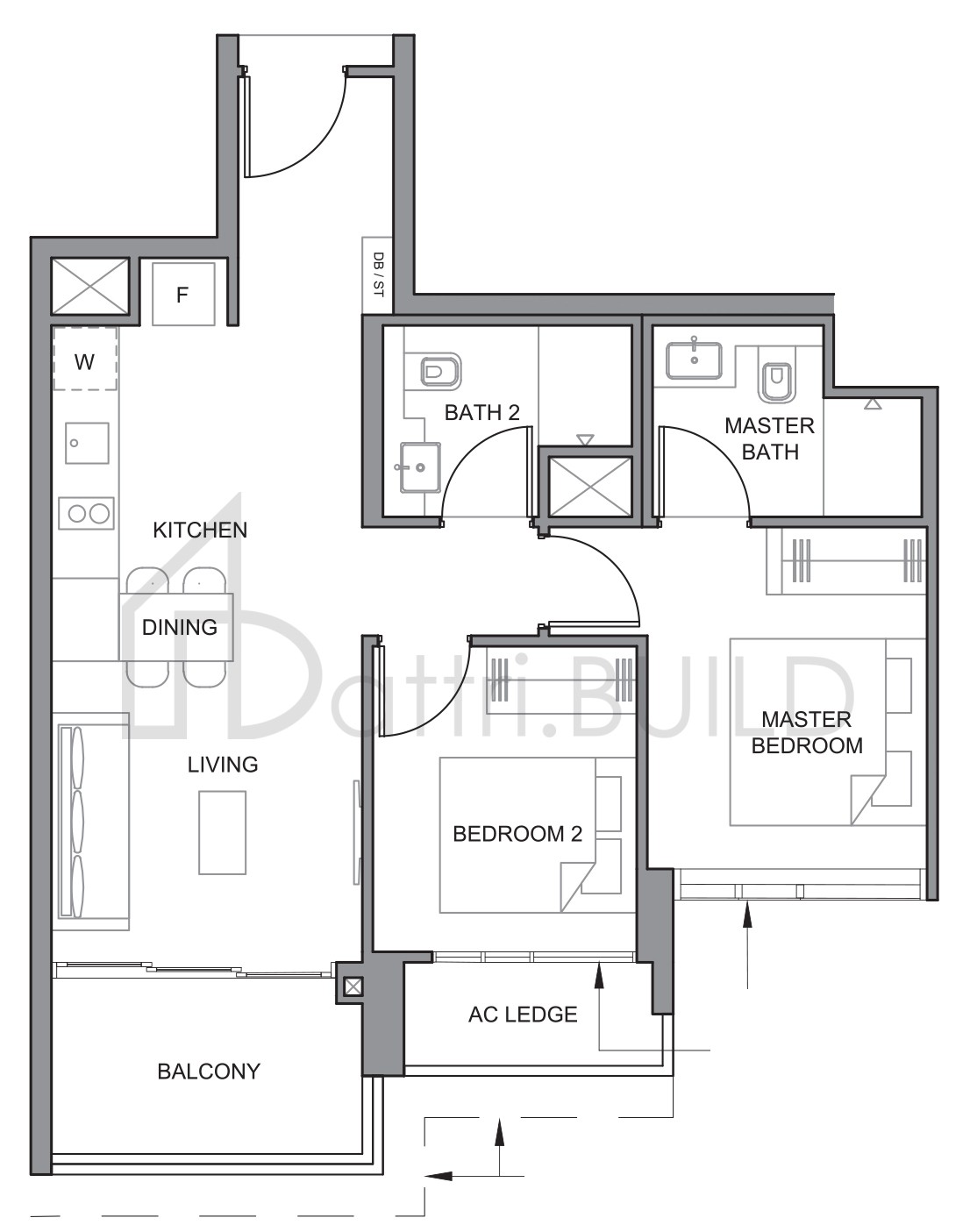 PARC CLEMATIS 2BR-4 floorplan (watermarked)