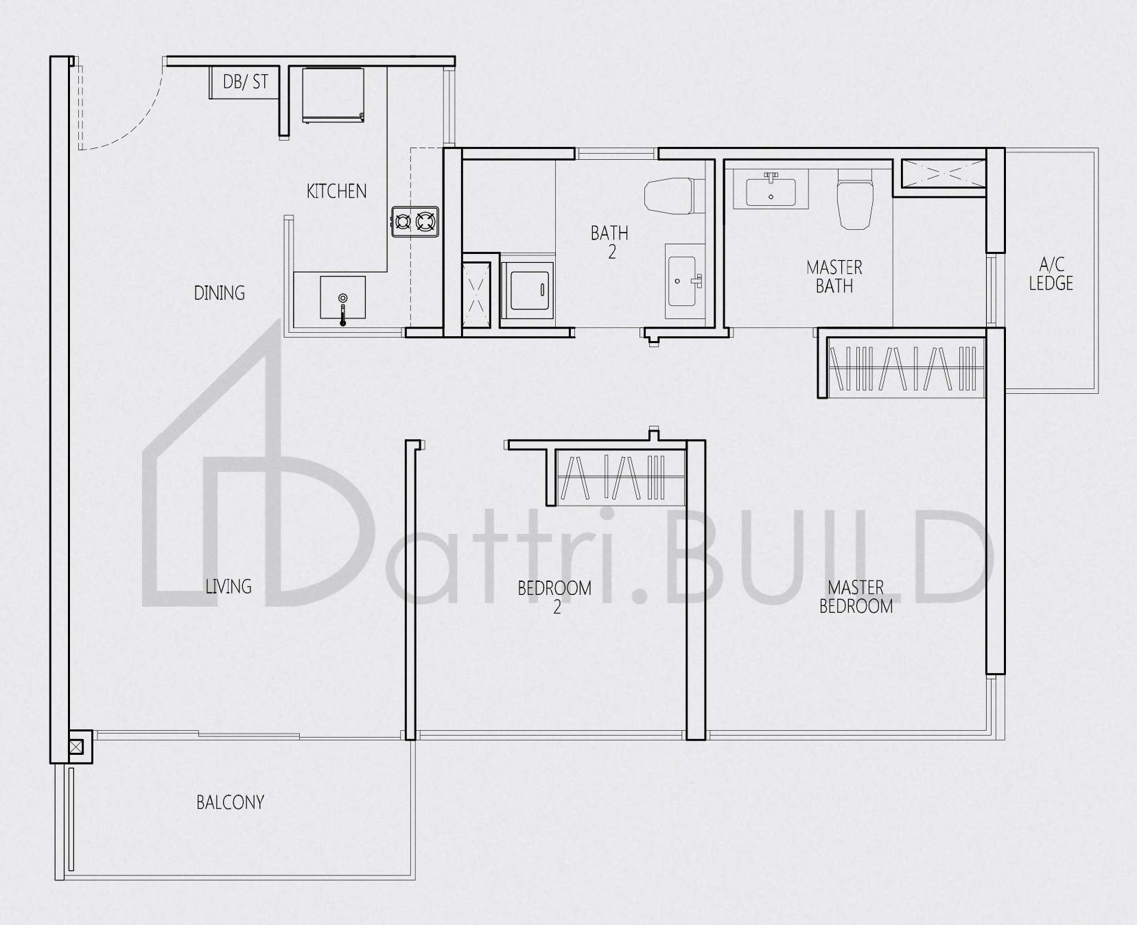 Q BAY RESIDENCES B-a floorplan (watermarked)