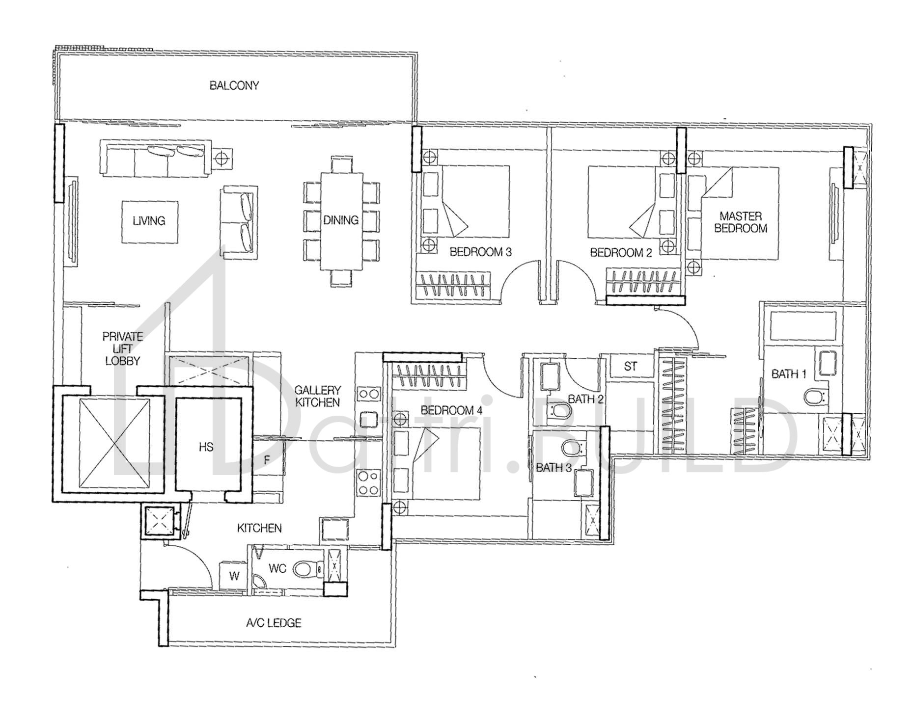 THE VERMONT ON CAIRNHILL C1 floorplan (watermarked)