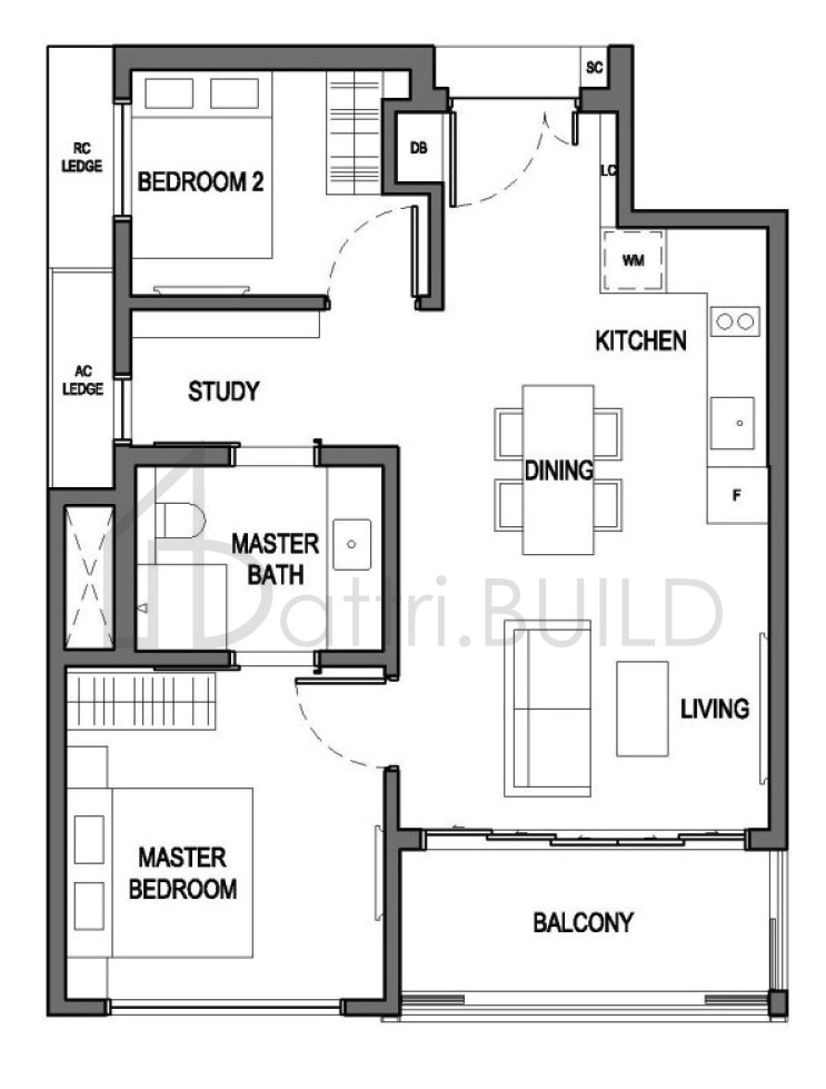 PARKSUITES B9 floorplan (watermarked)