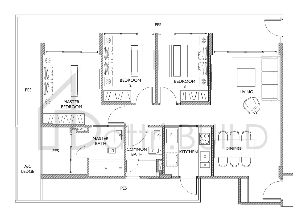 1919 TYPE C floorplan (watermarked)