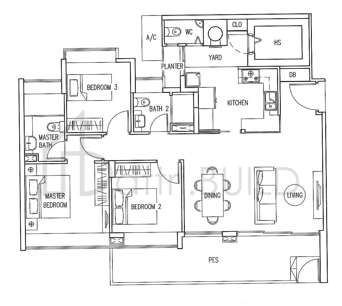 THE INFINITI B3b-P1 floorplan (watermarked)