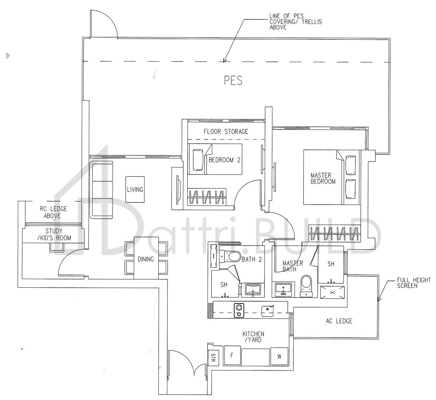 H2O RESIDENCES C3 (PES) floorplan (watermarked)