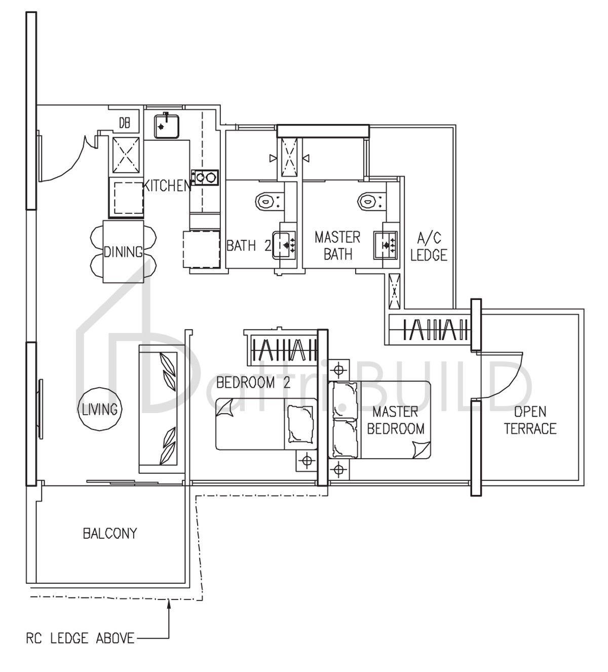THE TRILINQ B1-P floorplan (watermarked)