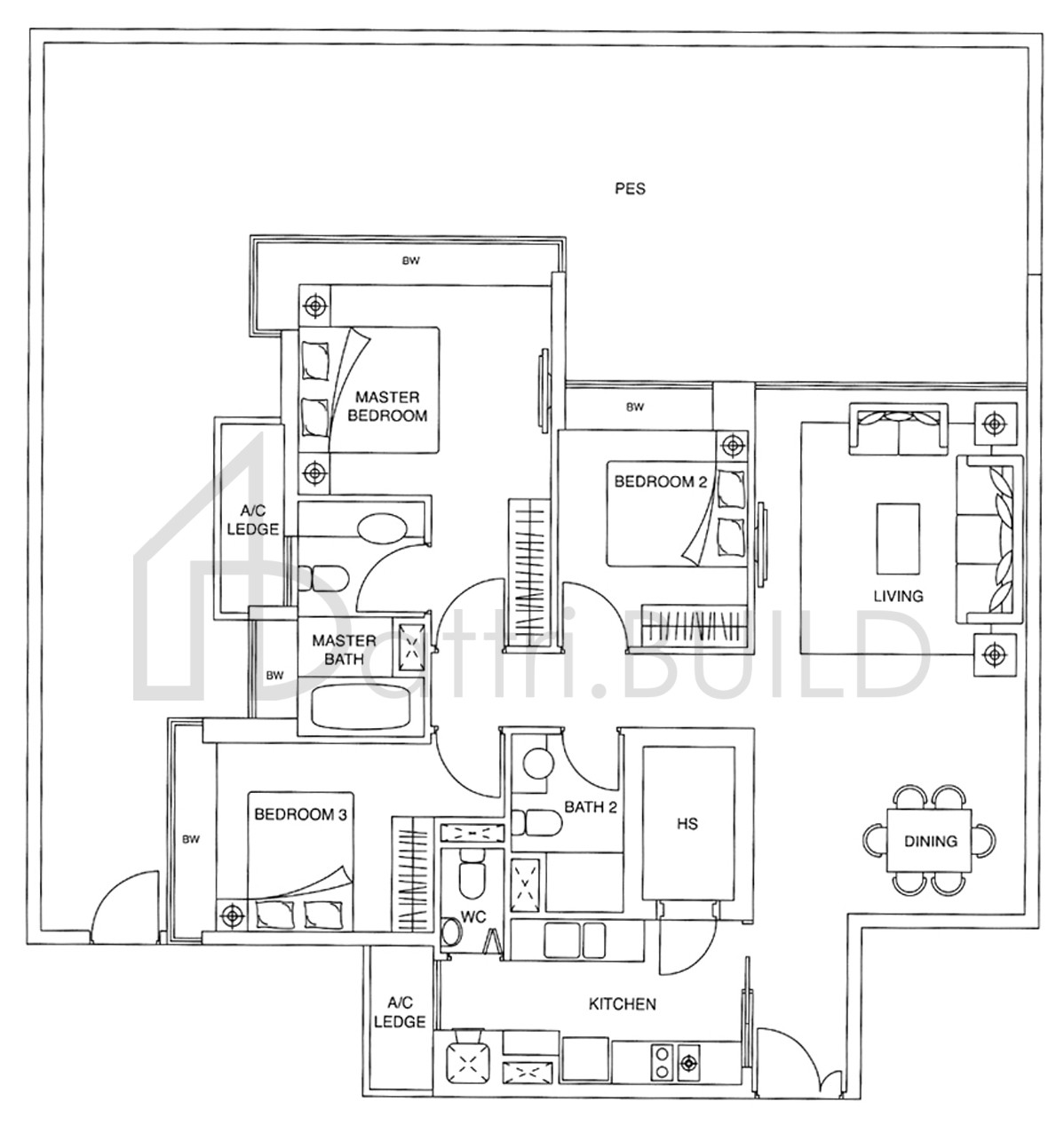 THE VISION B2-G floorplan (watermarked)