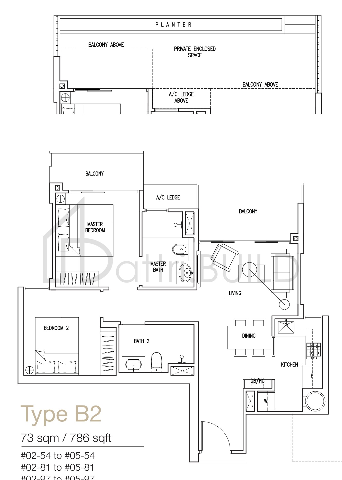 THE NAUTICAL B2(P) floorplan (watermarked)