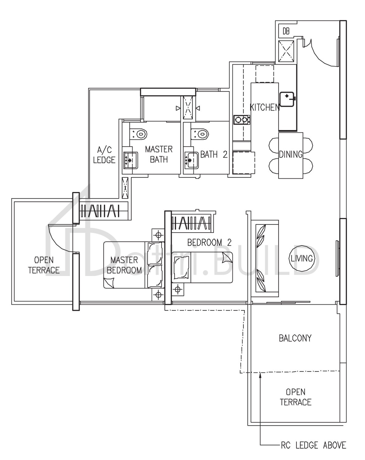 THE TRILINQ B2-P floorplan (watermarked)