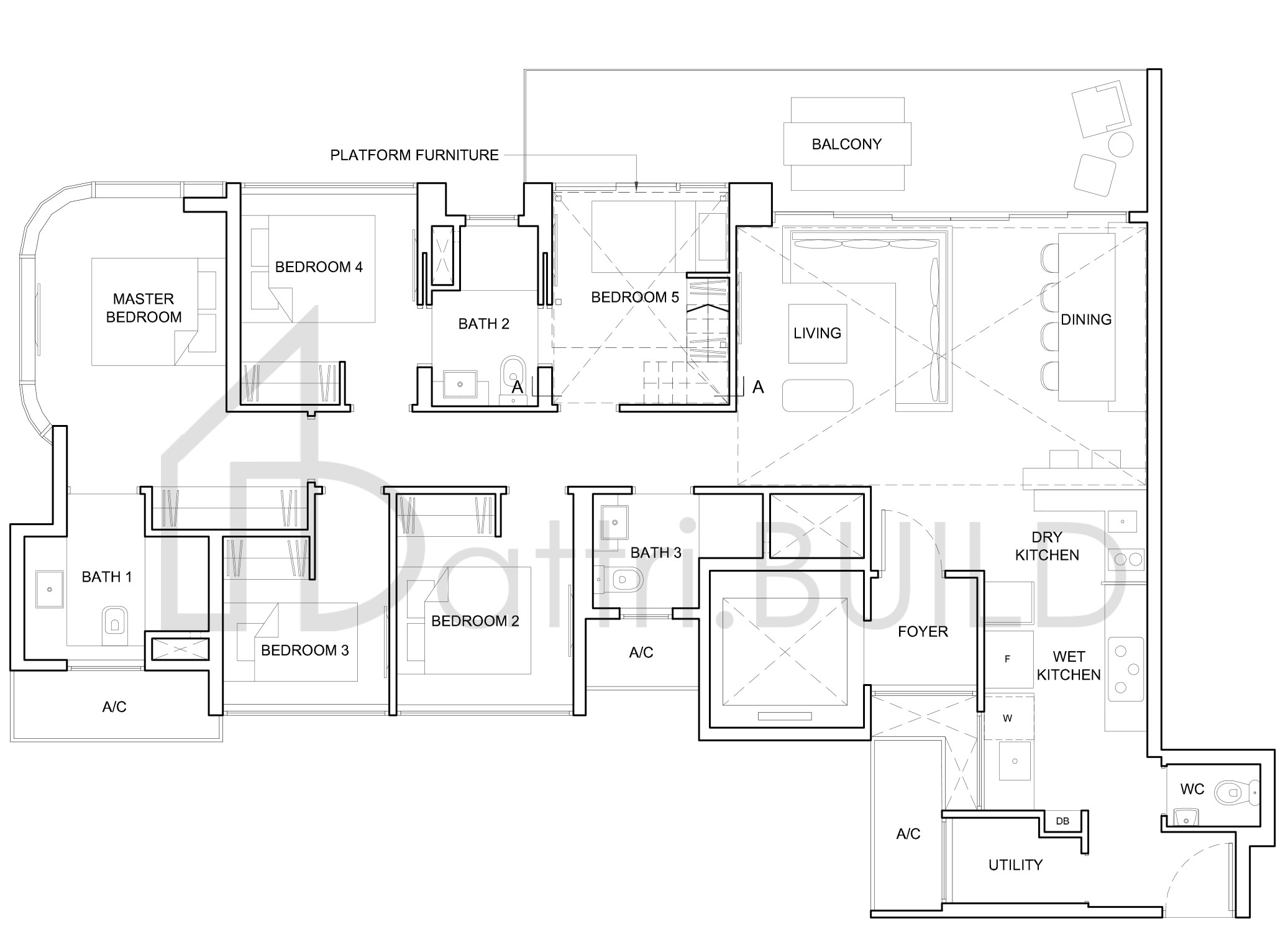 HIGH PARK RESIDENCES 5Lc-PH floorplan (watermarked)