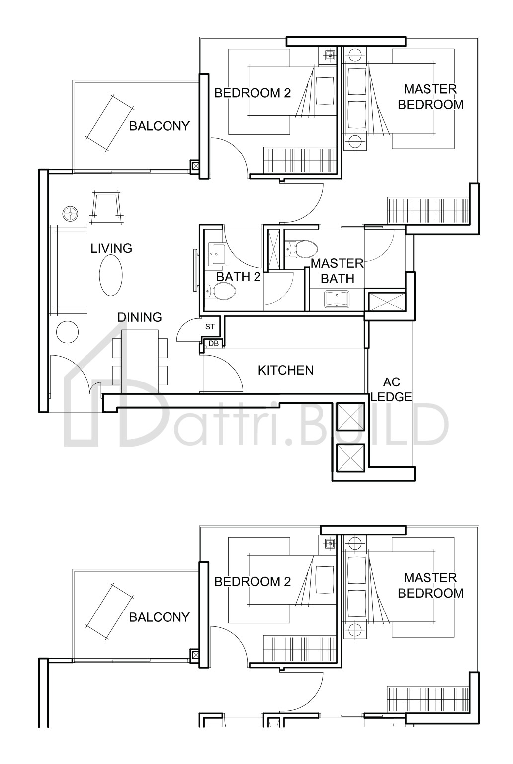 FORESQUE RESIDENCES B3 (VARIATION) floorplan (watermarked)