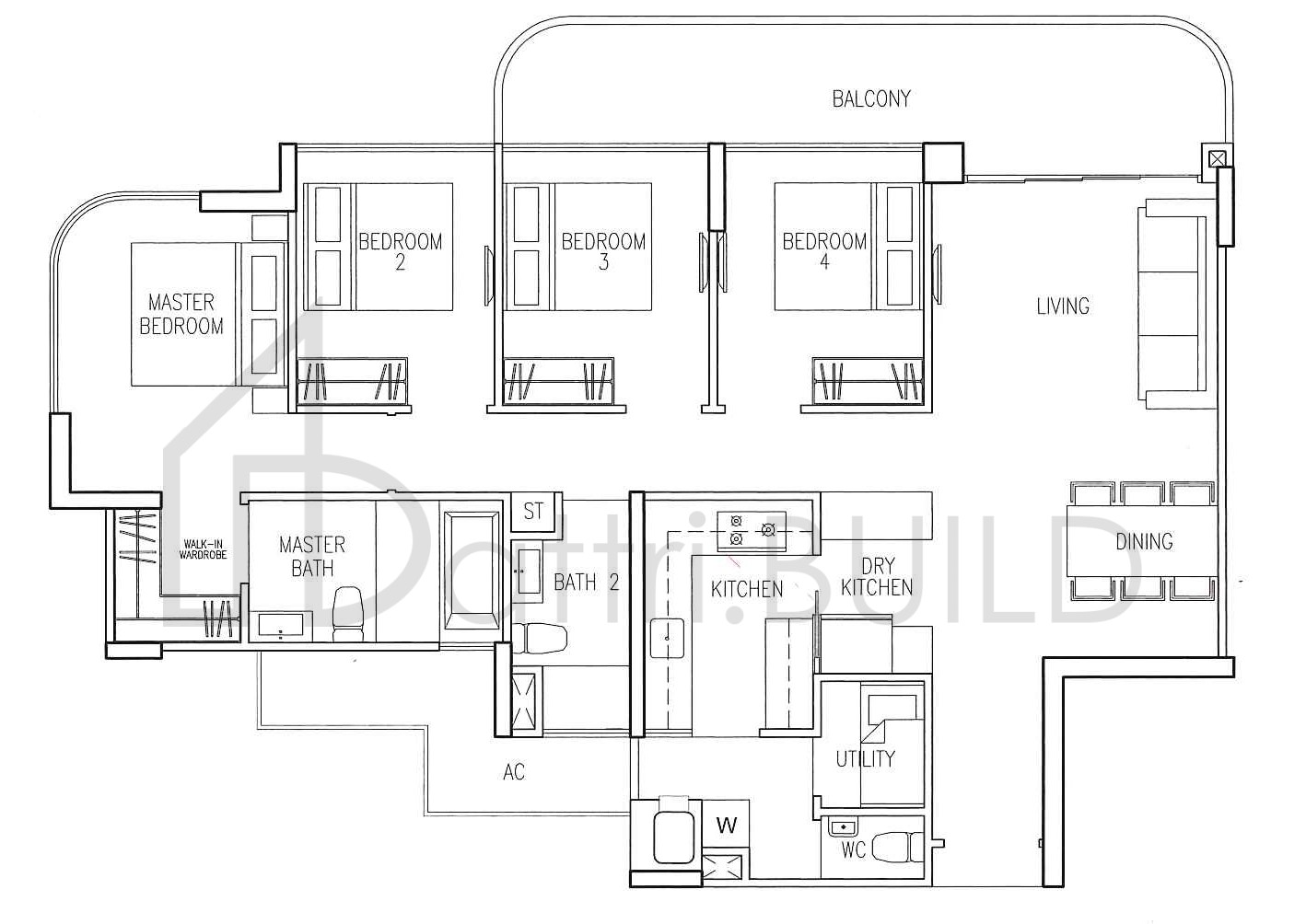 RIVERSOUND RESIDENCE D6 floorplan (watermarked)