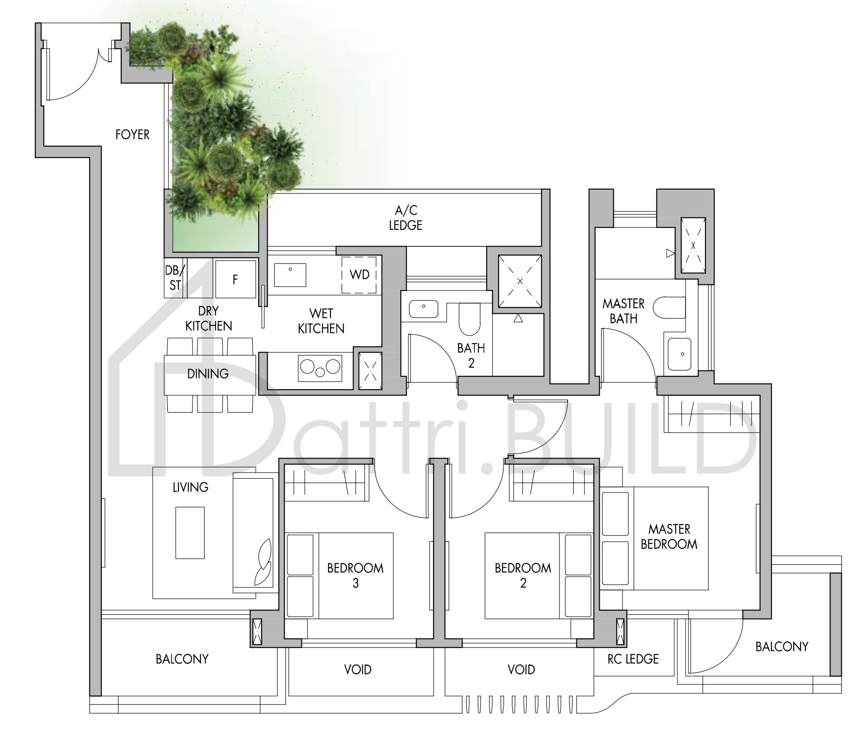 THE TRE VER C1 floorplan (watermarked)