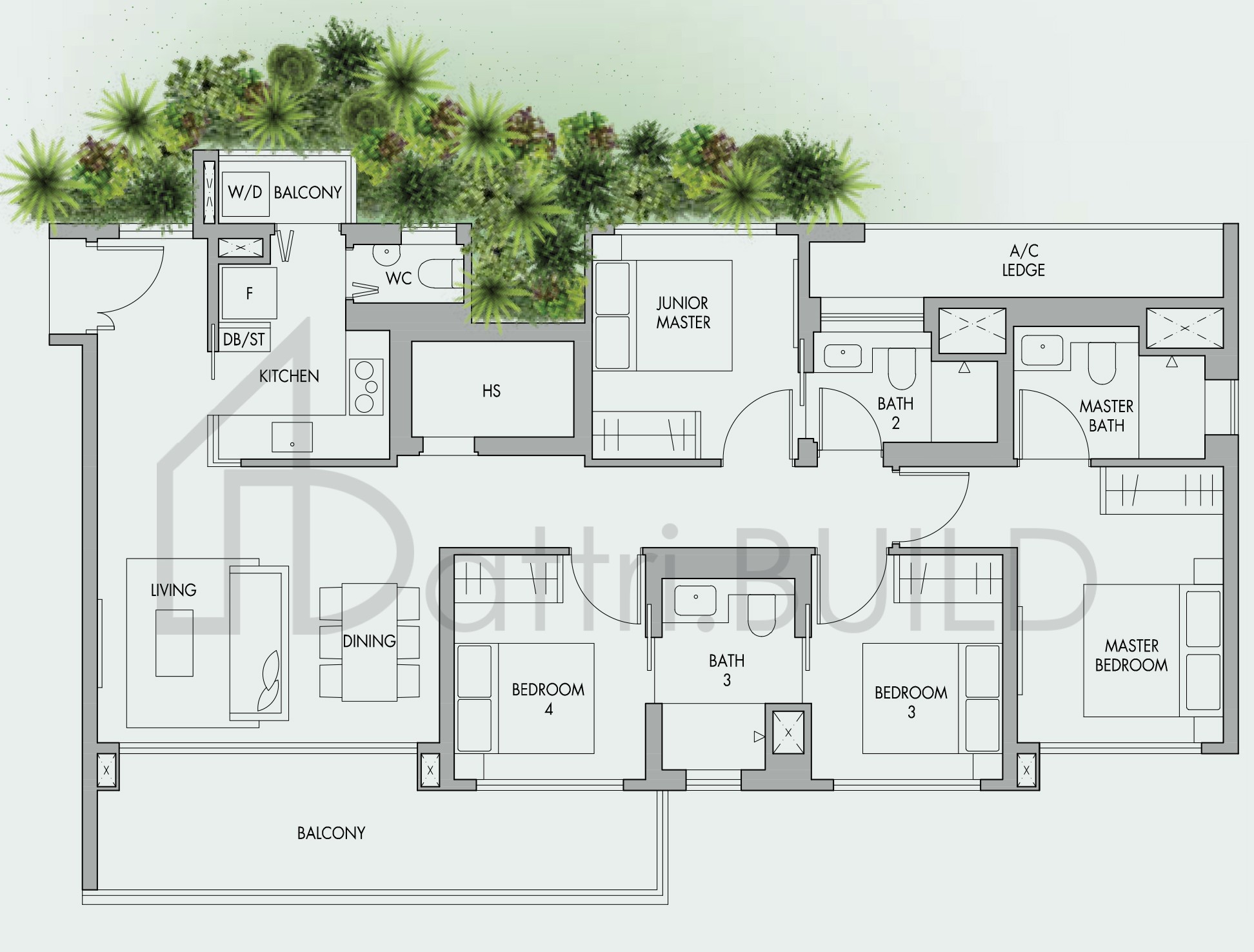 THE TRE VER D1 floorplan (watermarked)