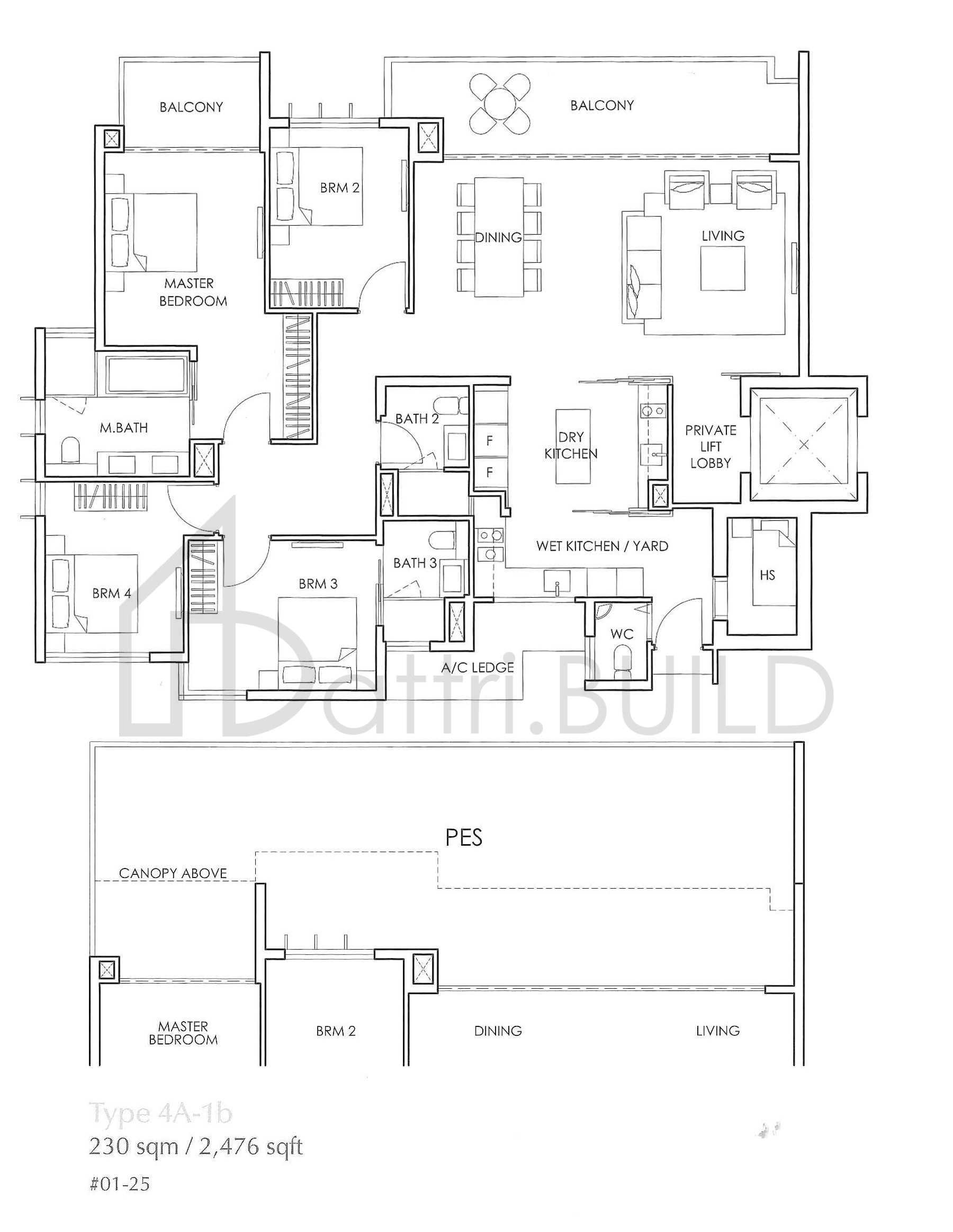THE GLYNDEBOURNE 4A-1b floorplan (watermarked)