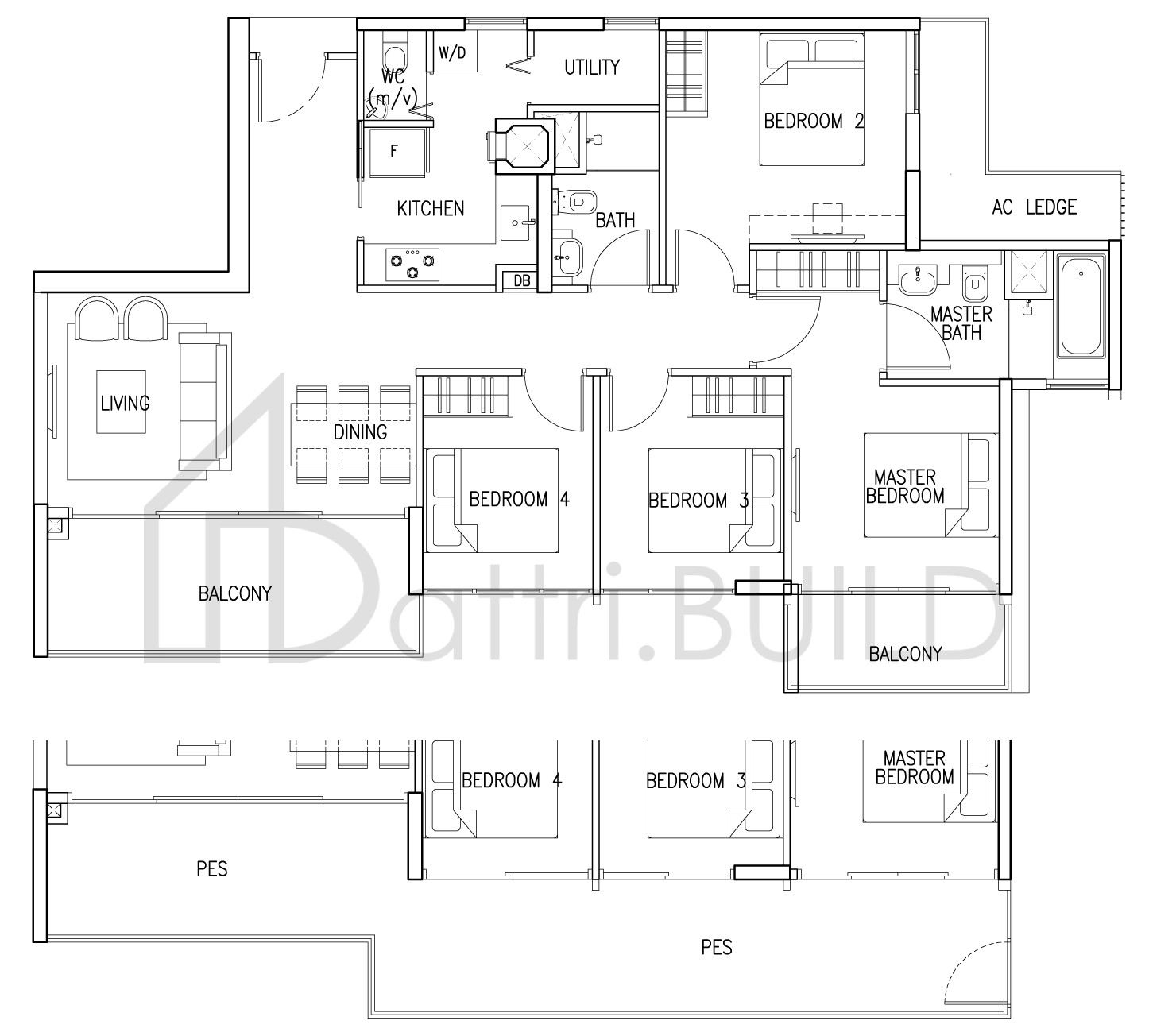 THE SKYWOODS 4 C1 P floorplan (watermarked)