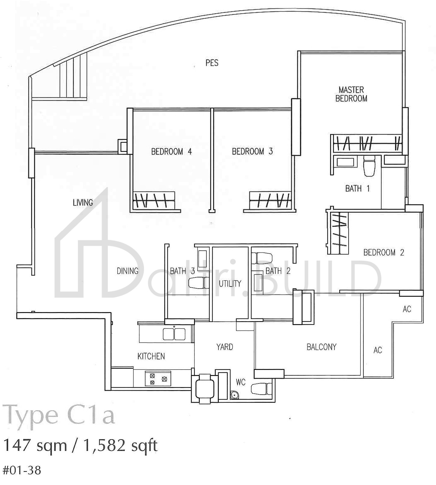 THE TAMPINES TRILLIANT C1a floorplan (watermarked)