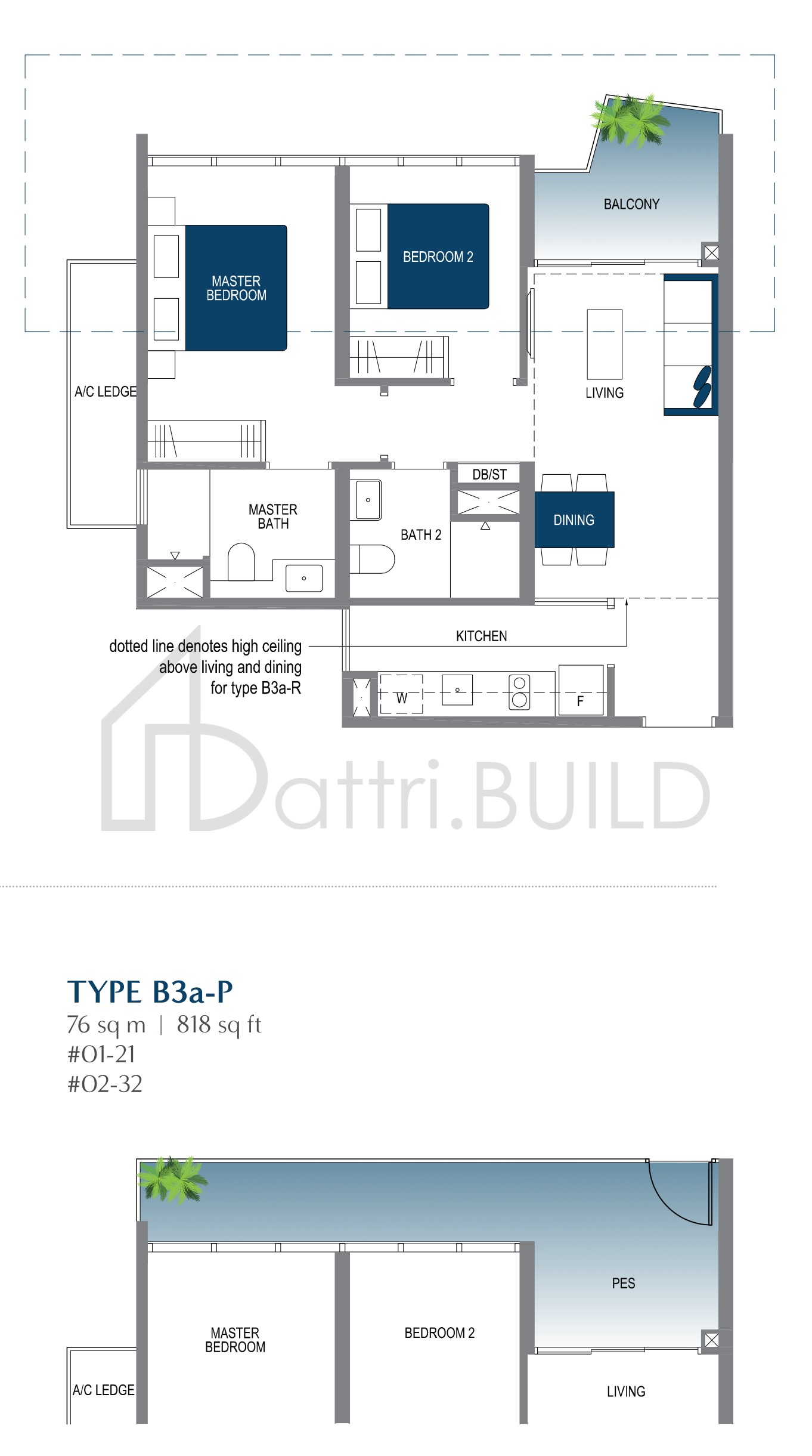 LAKE GRANDE B3a-P floorplan (watermarked)