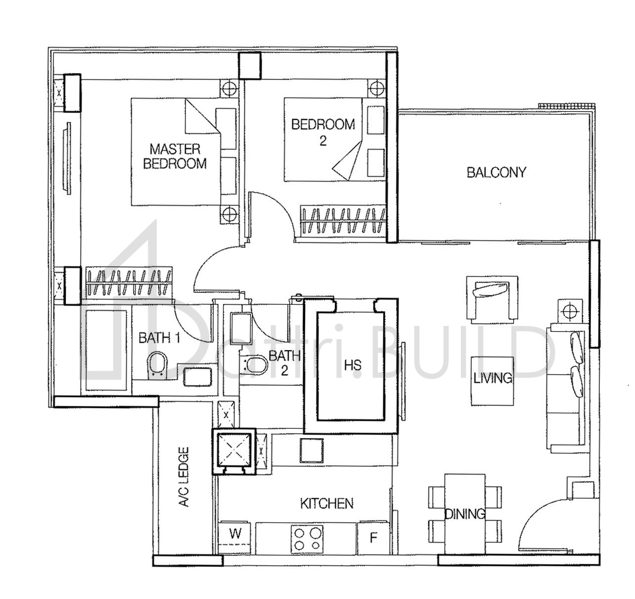 THE VERMONT ON CAIRNHILL A1 floorplan (watermarked)