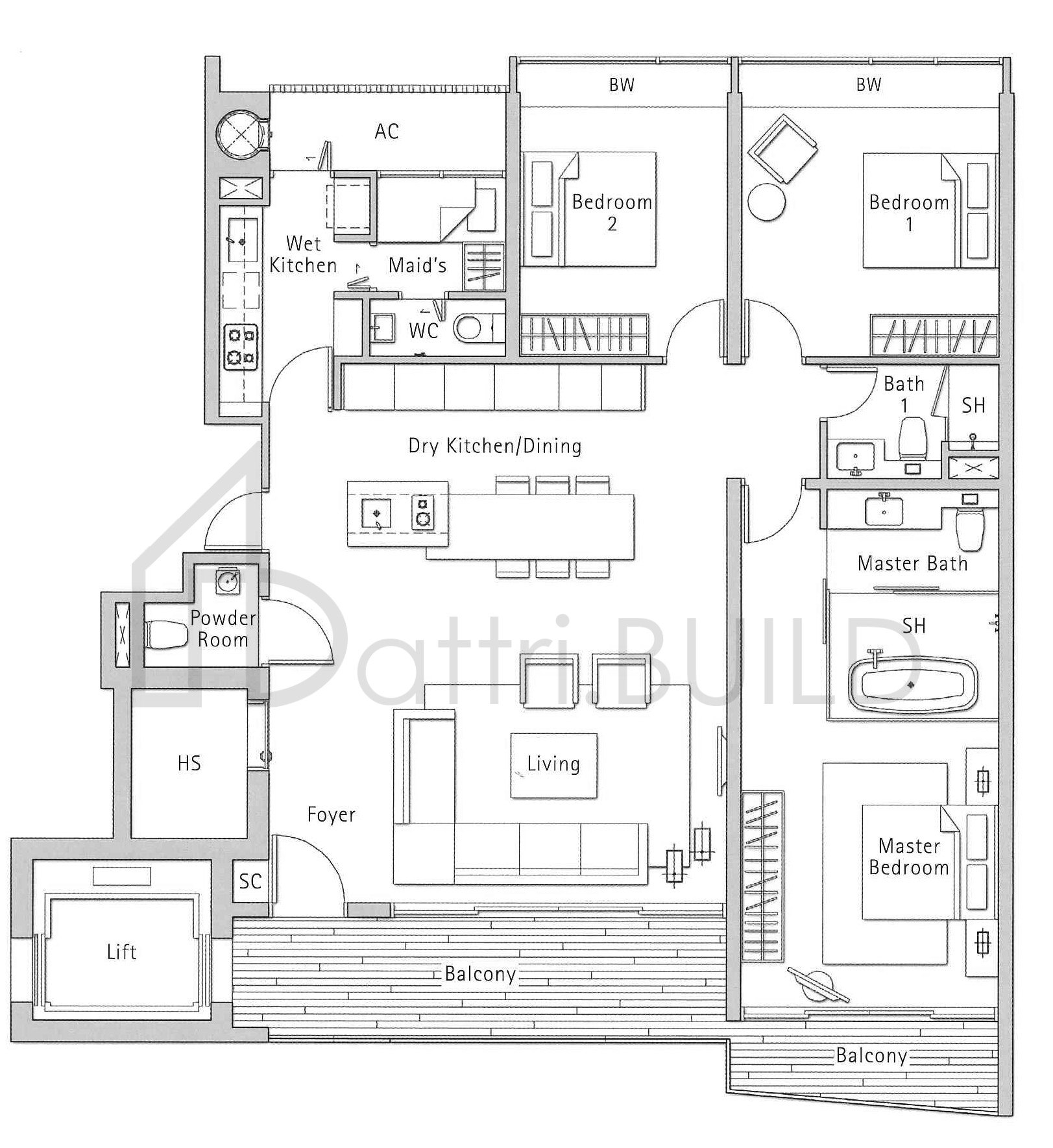 THE HOLLAND COLLECTION C2 floorplan (watermarked)