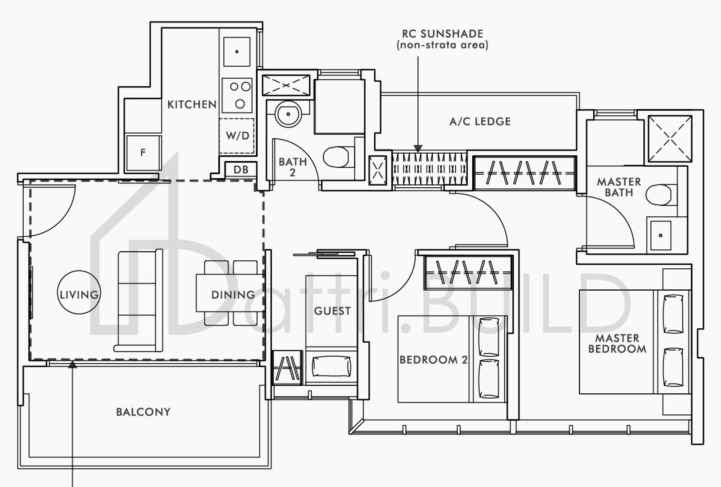 WILSHIRE RESIDENCES B2-G floorplan (watermarked)