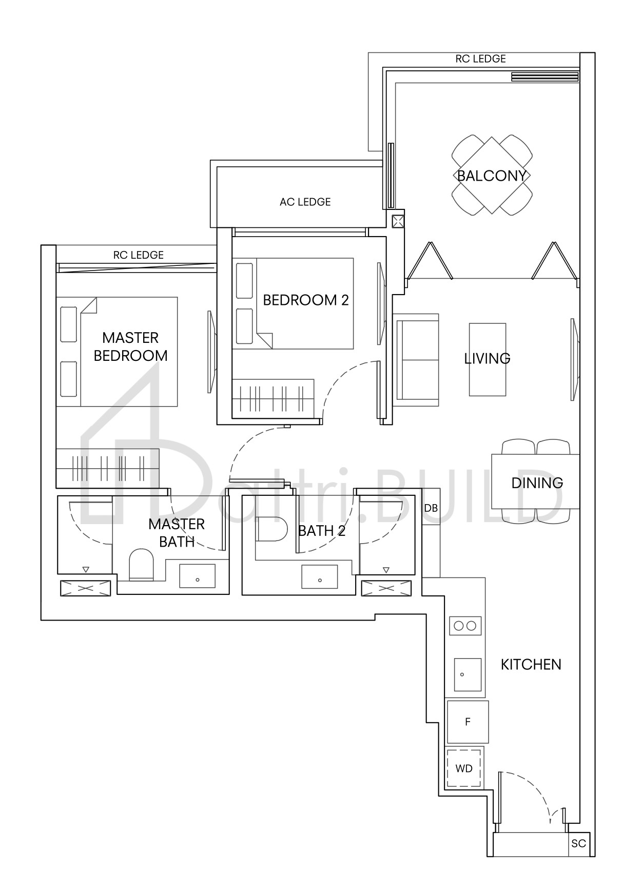 ONE HOLLAND VILLAGE RESIDENCES B2 floorplan (watermarked)