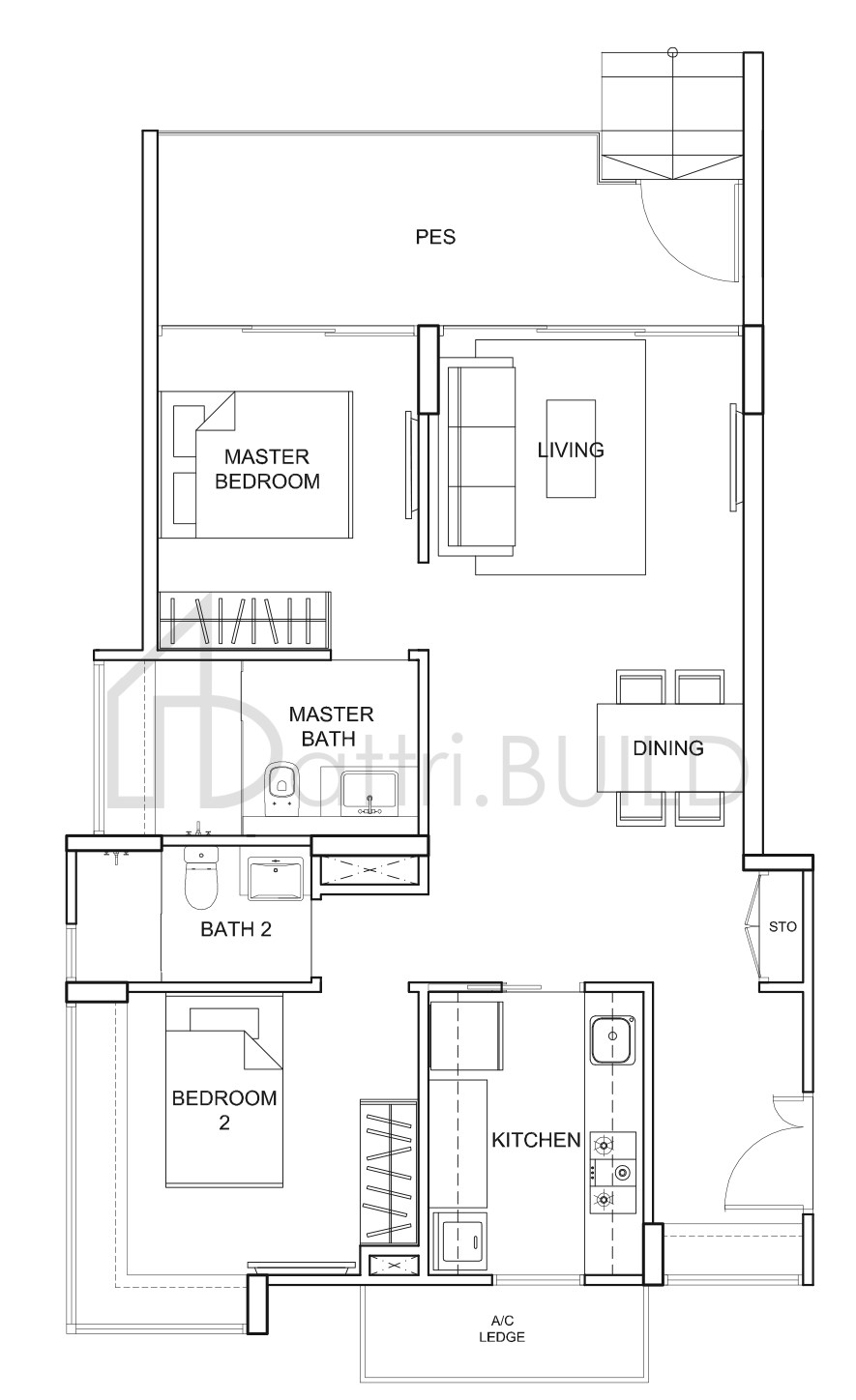 UBER 388 B4-P floorplan (watermarked)